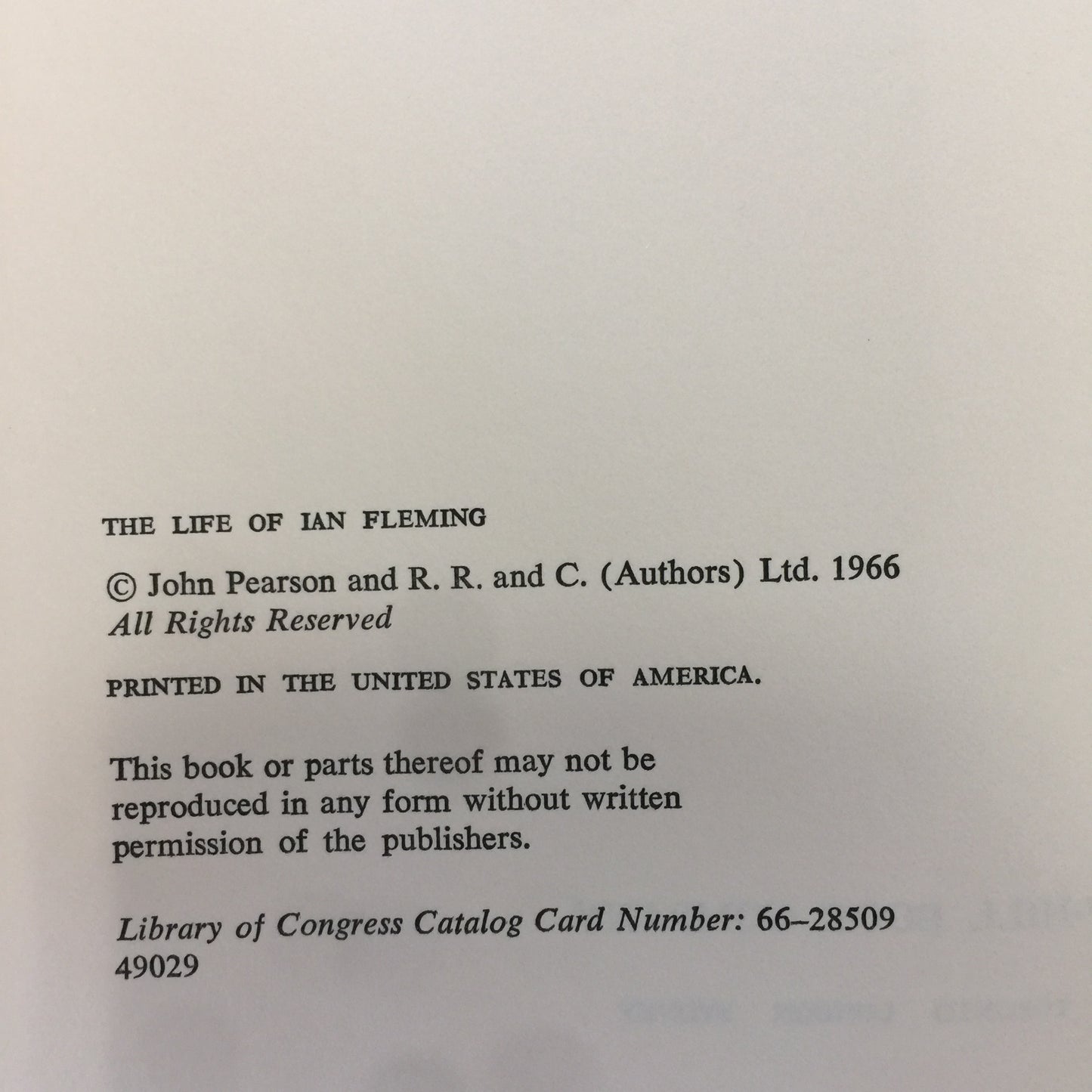 The Life of Ian Fleming - John Pearson - 1966