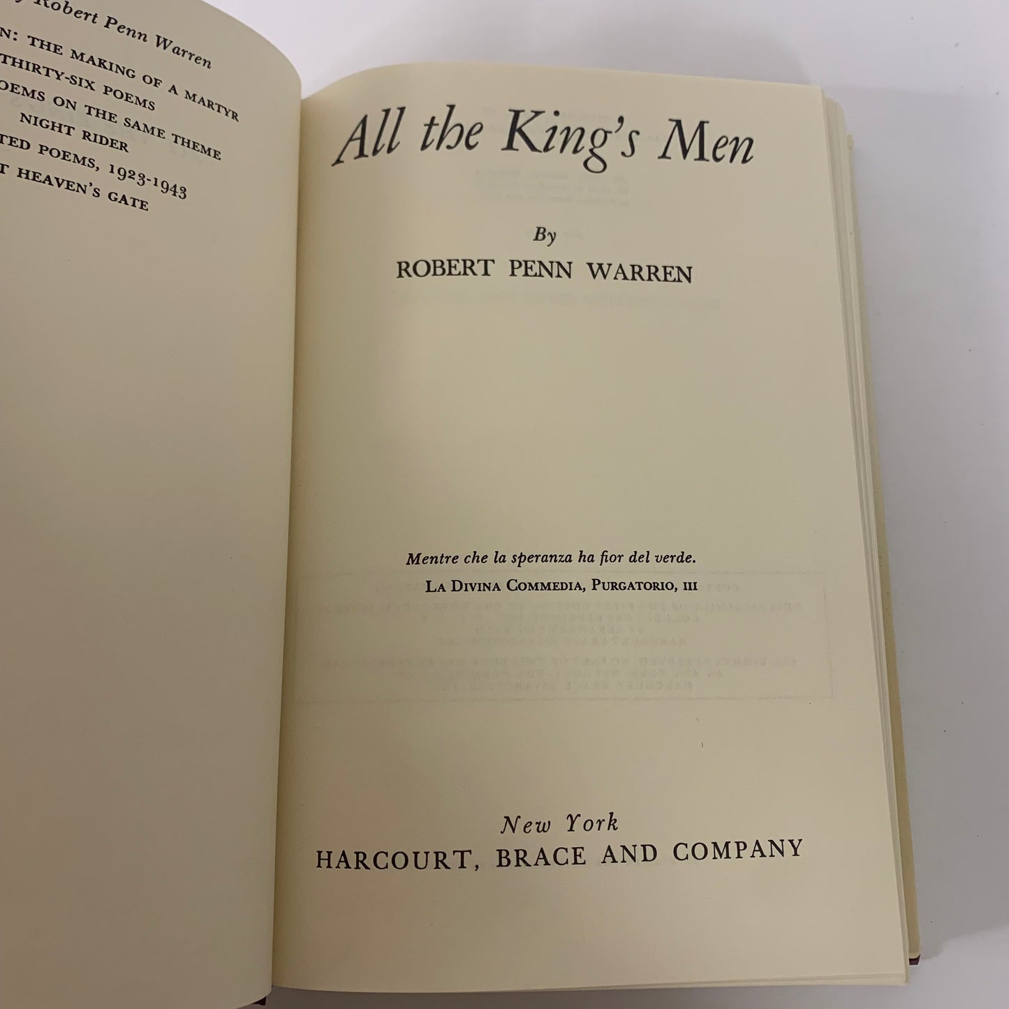 All The King's Men - Robert Penn Warren - Facsimile 1st Edition - 1974