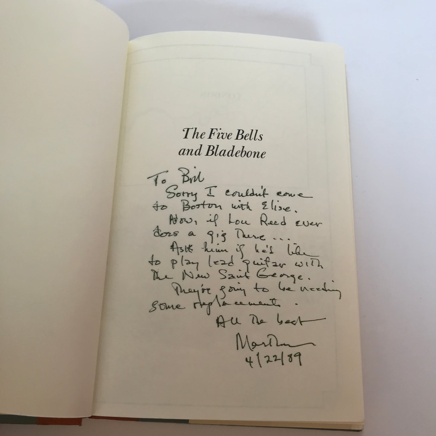The Five Bells and Bladebone - Martha Grimes - 2nd Print, Signed - 1987