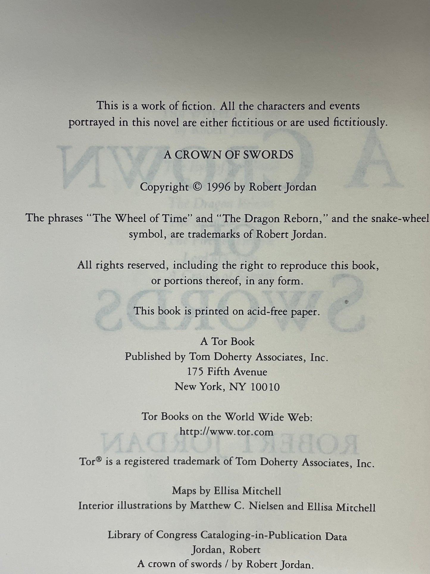 A Crown of Swords - Robert Jordan - 1st Edition - 1996