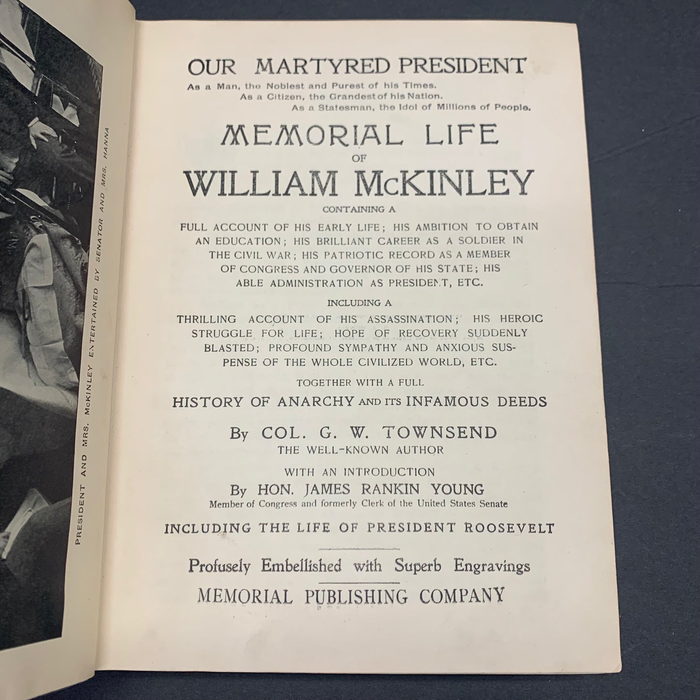 Memorial Life of William McKinley - Col. G. W. Townsend - Early Print - 1901