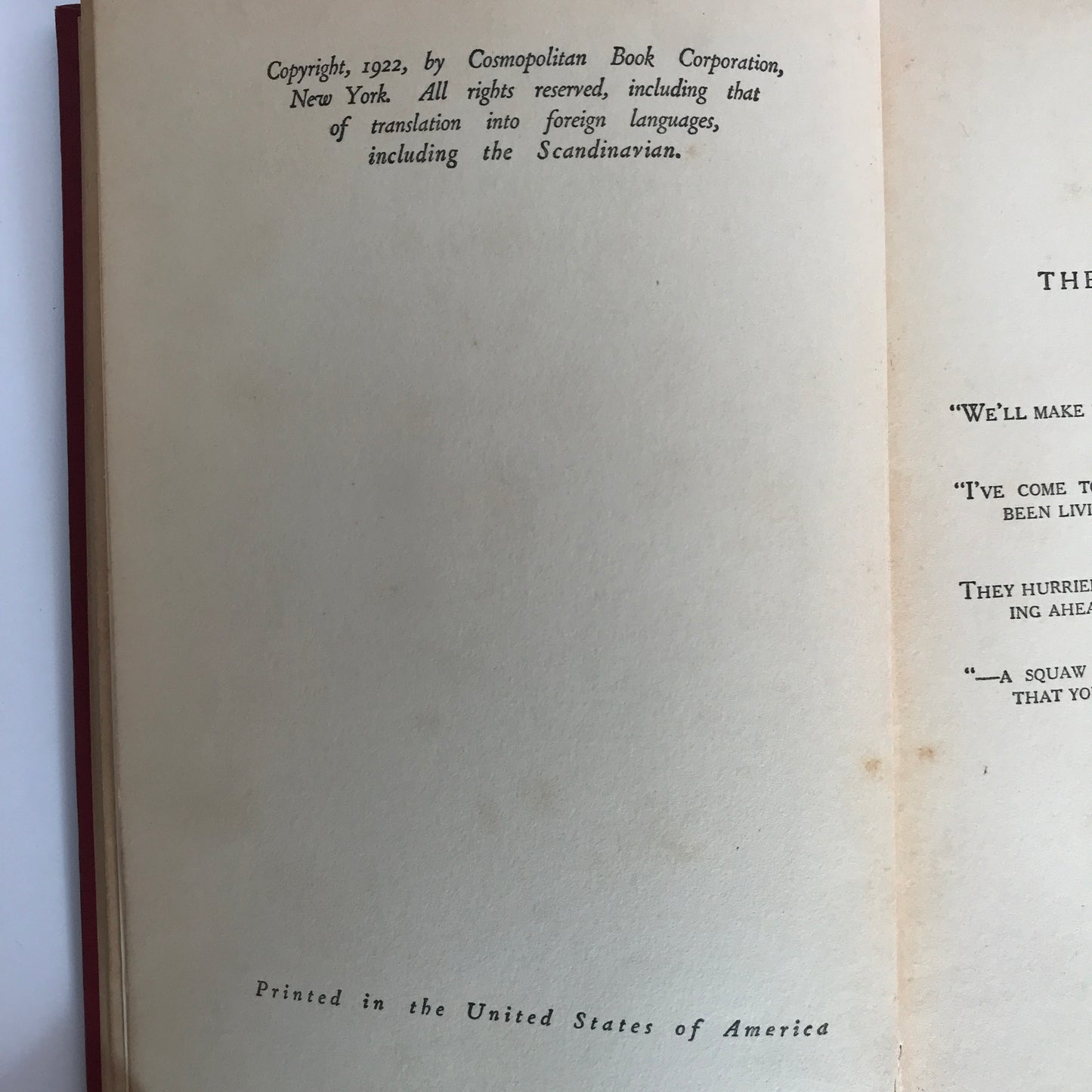 The Country Beyond - James Oliver Curwood - 1st Edition - 1922