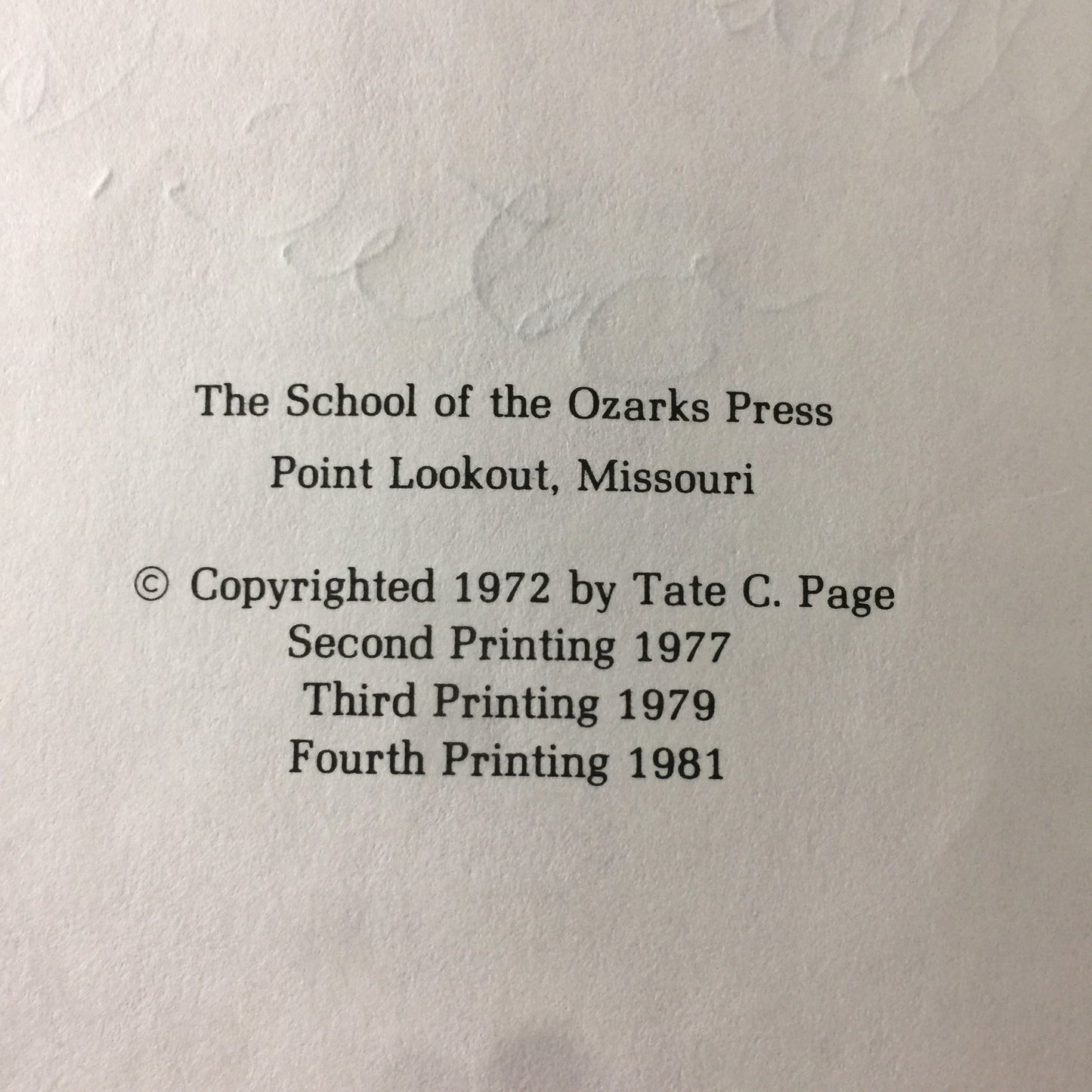 The Voices of Moccasin Creek - Tate C. Page - Inscribed - 4th Printing - 1981