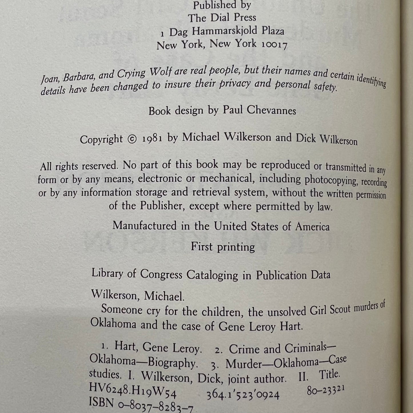 Someone Cry For The Children - Michael and Dick Wilkerson - 1st Edition - 1981