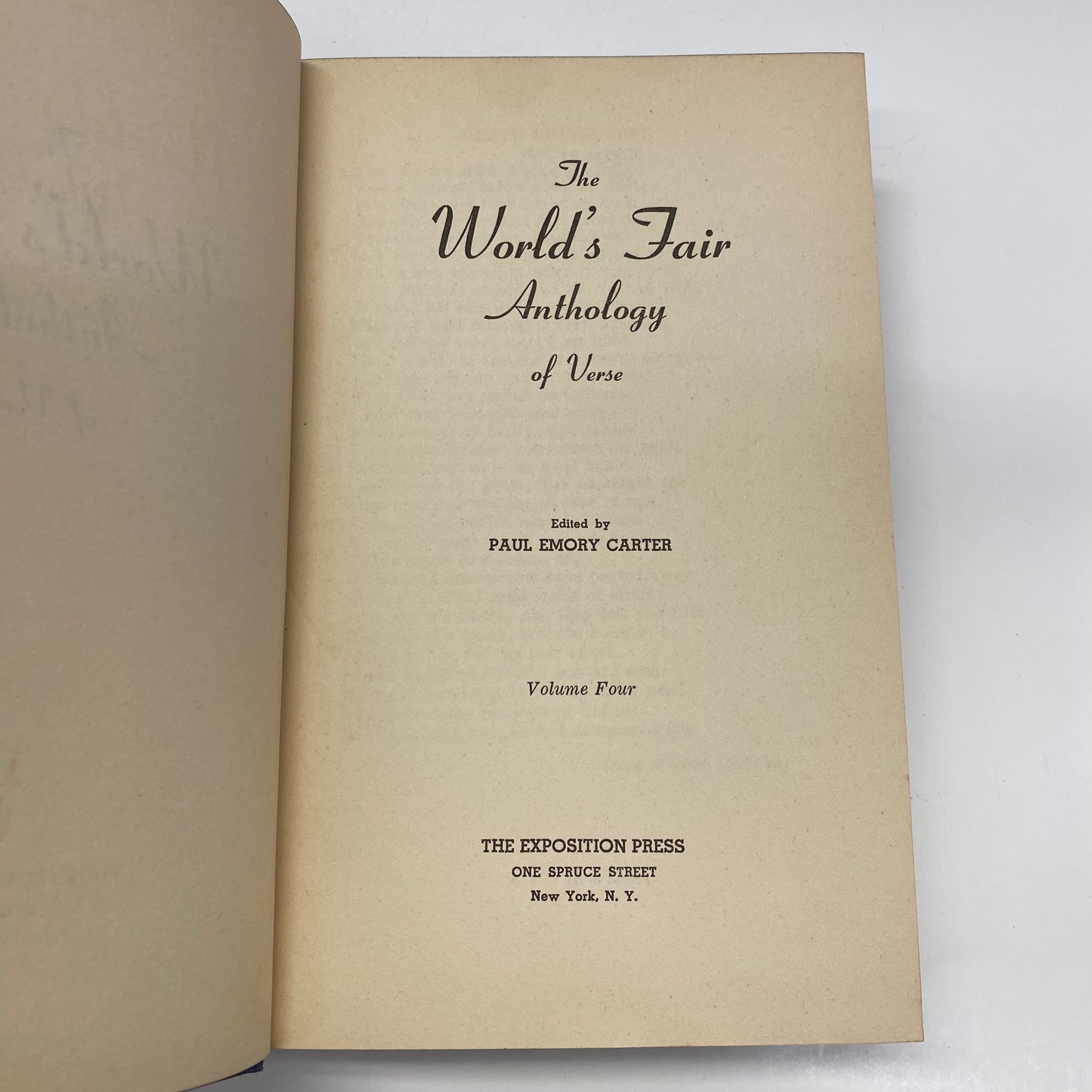 The World’s Fair Anthology of Verse - Paul Emory Carter - Volume 4 - 1939