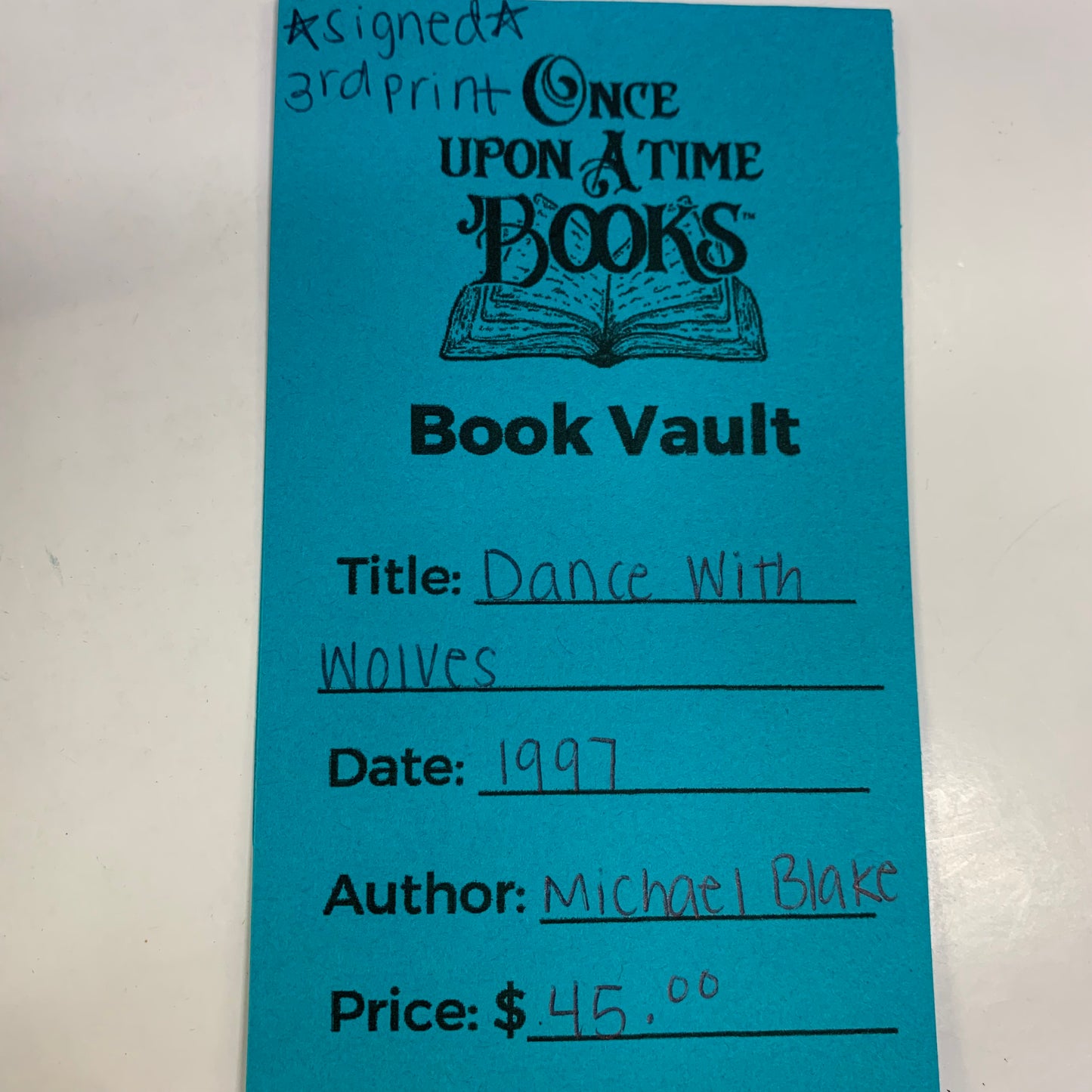 Dances with Wolves - Michael Blake - Signed - 3rd Print - 1997