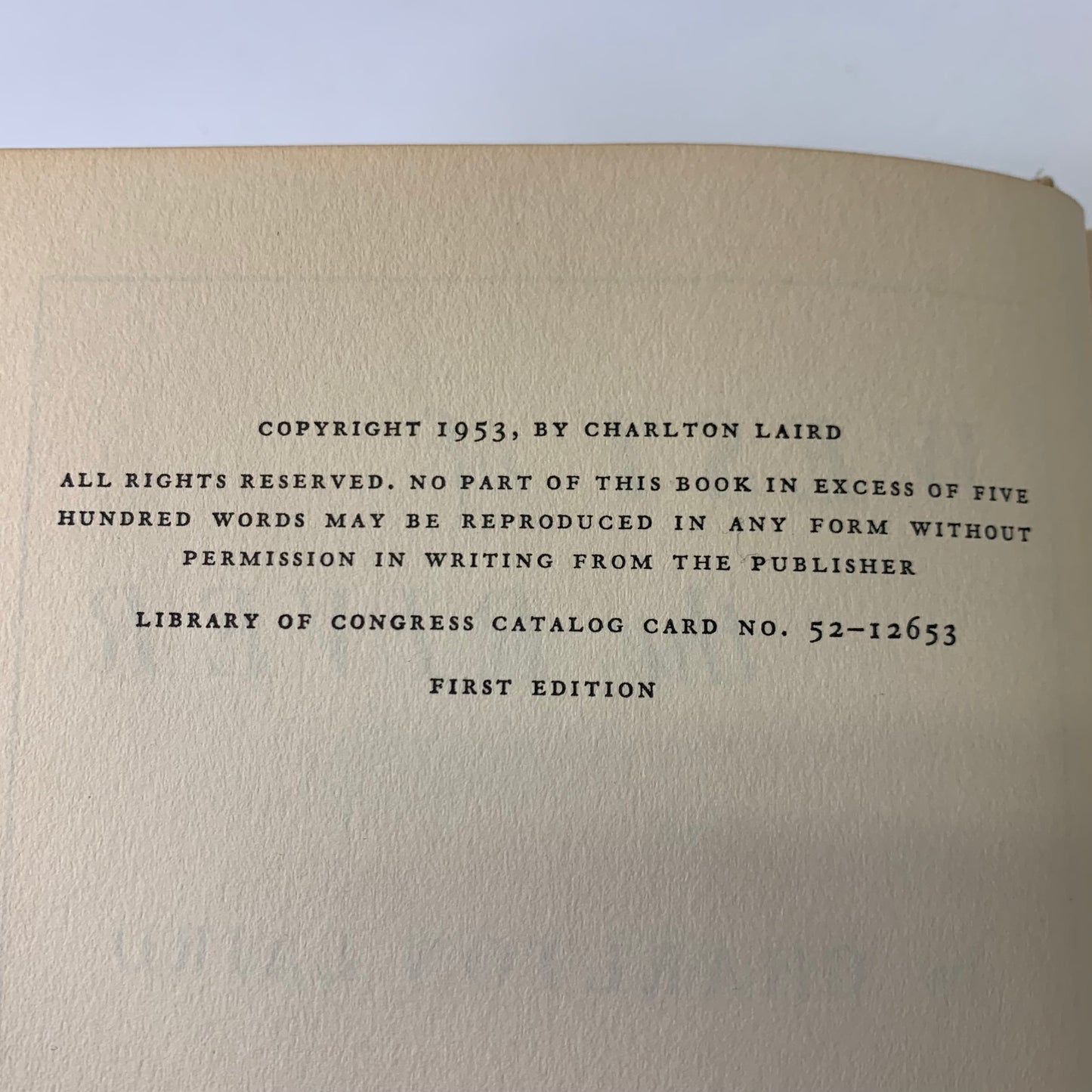 West of the River - Charlton Laird - 1st Edition - 1953