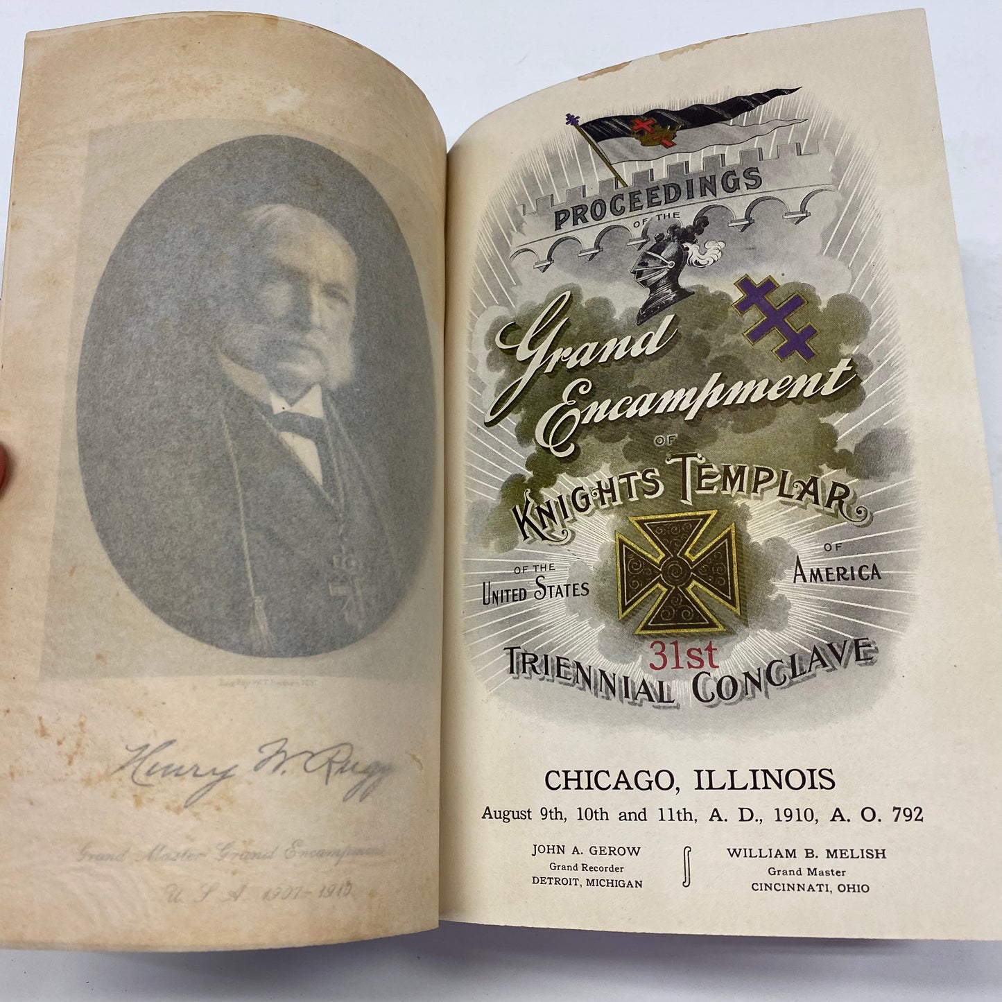 Proceedings of the Grand Encampment of Knights Templar - John A. Gerow - Chicago, Illinois - 1910
