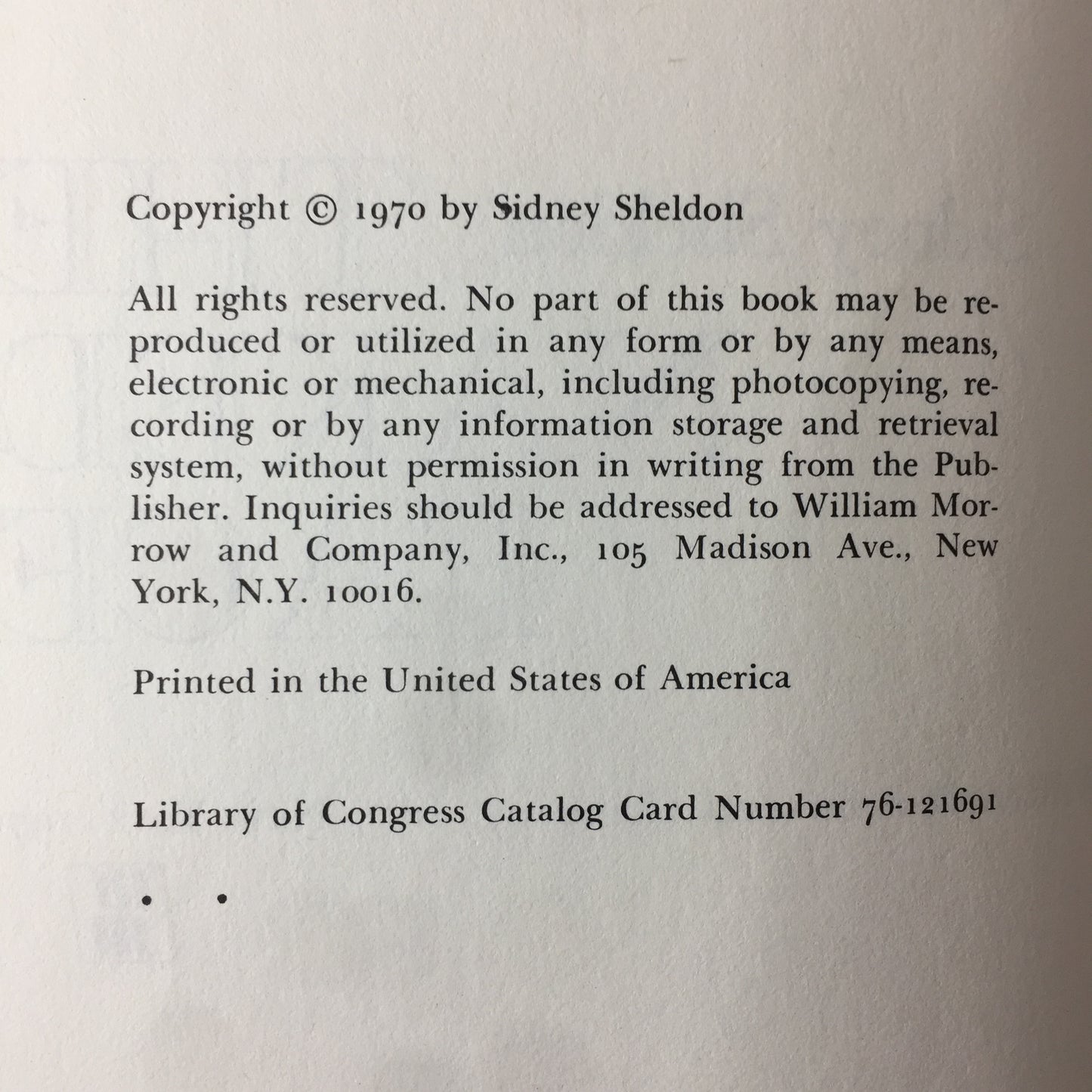 The Naked Face - Sidney Sheldon - 2nd Print - 1970