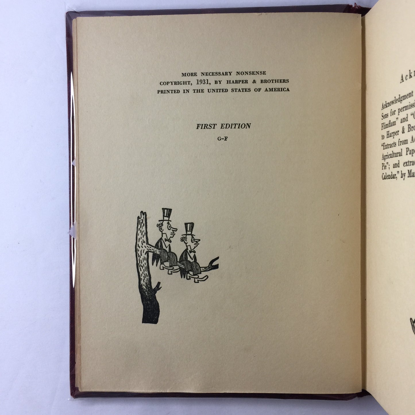 More Necessary Nonsense - Illustrated by William Gropper - 1st Edition - 1931