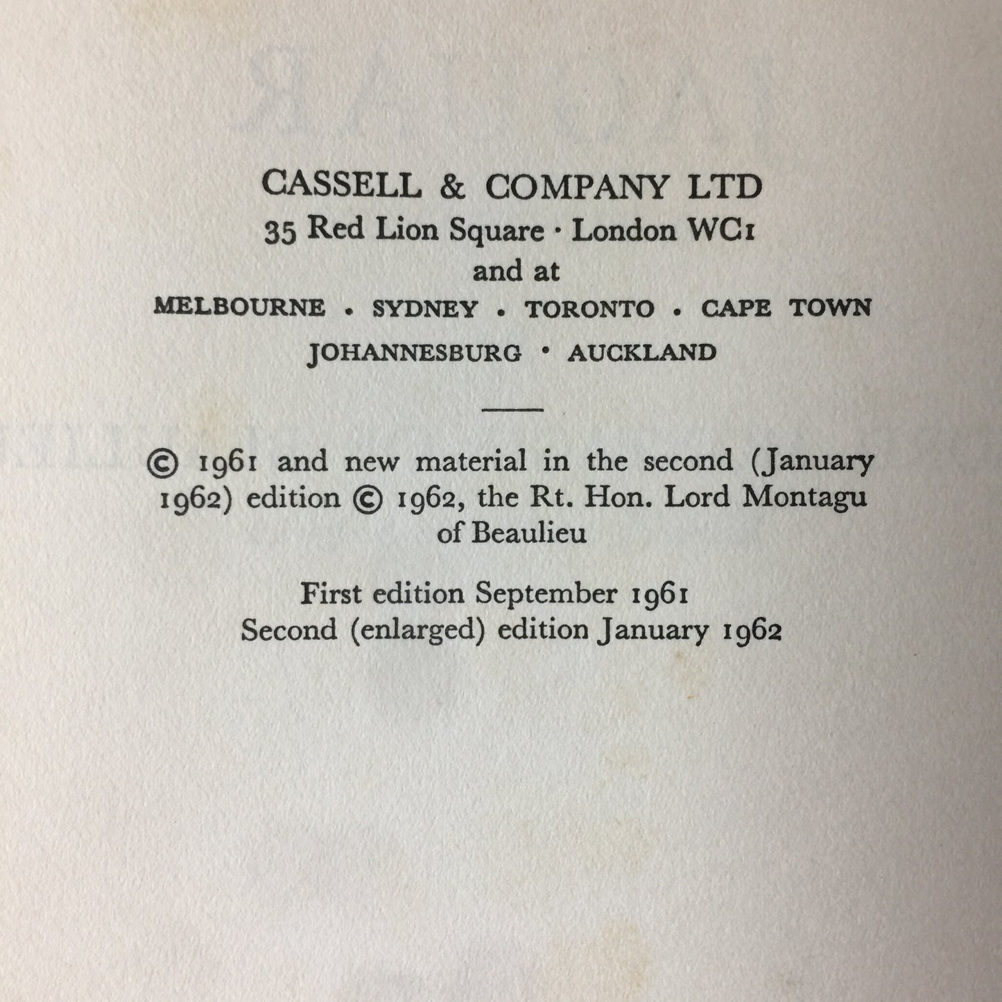 Jaguar: A Biography - Lord Montagu - 1961