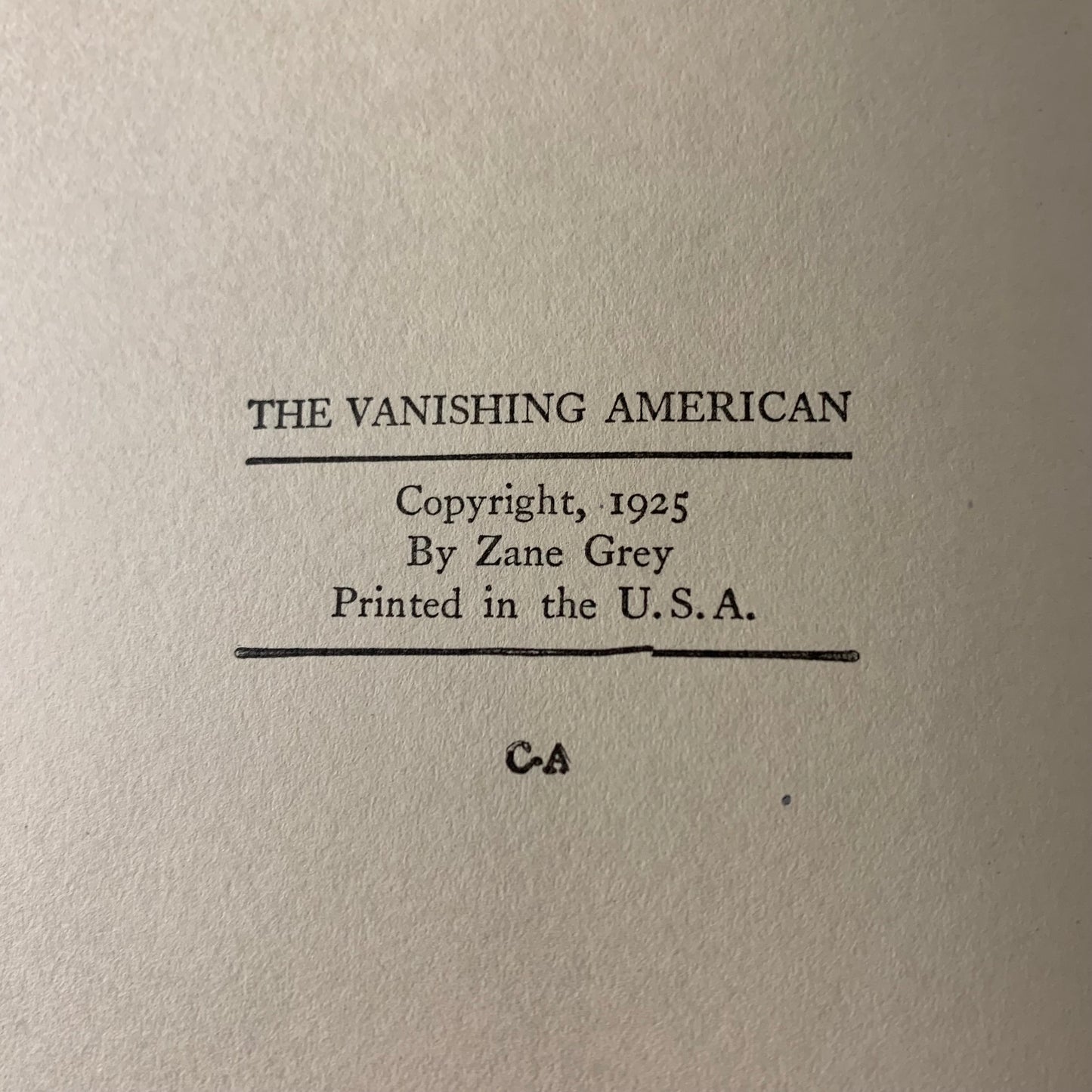The Vanishing American - Zane Grey - 1925