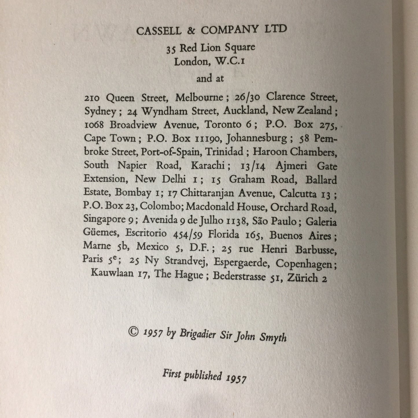 Before The Dawn - Brigadier Sir John Smyth - 1st UK Edition - 1957