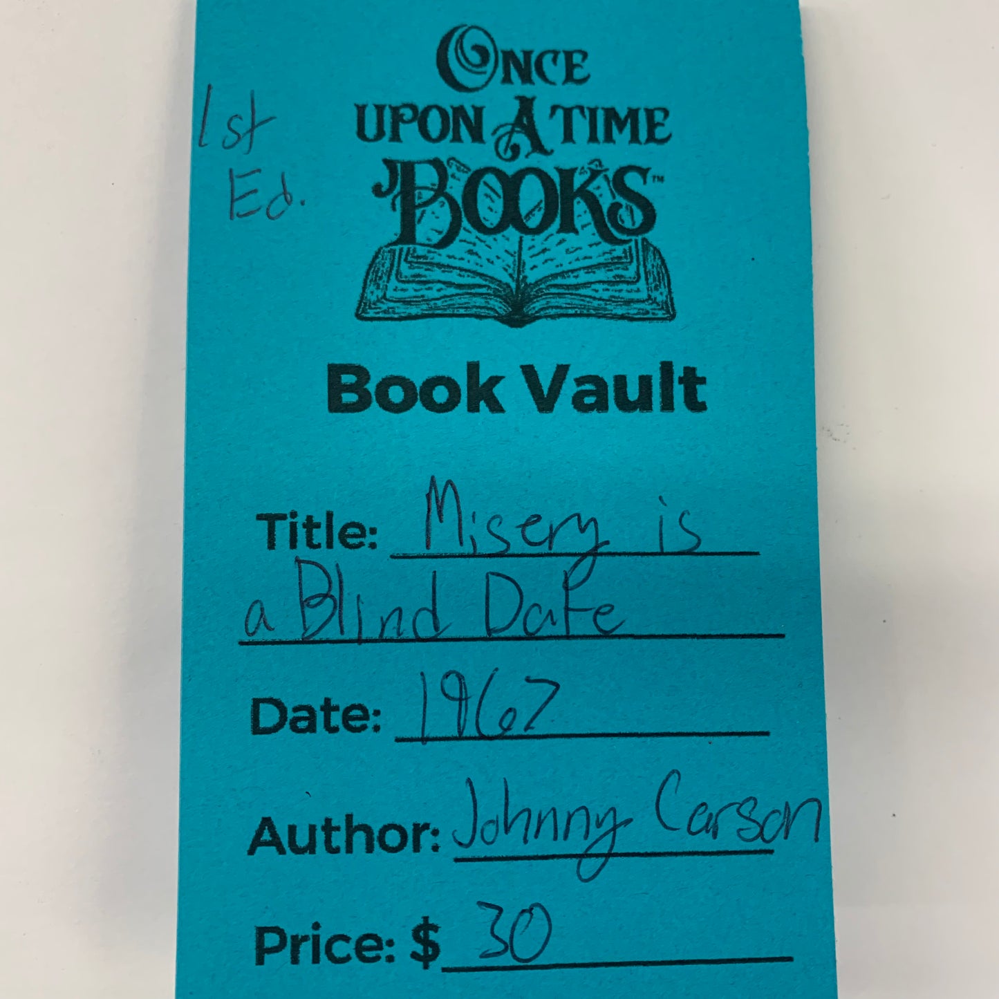 Misery is a Blind Date - Johnny Carson - 1st Edition - 1967