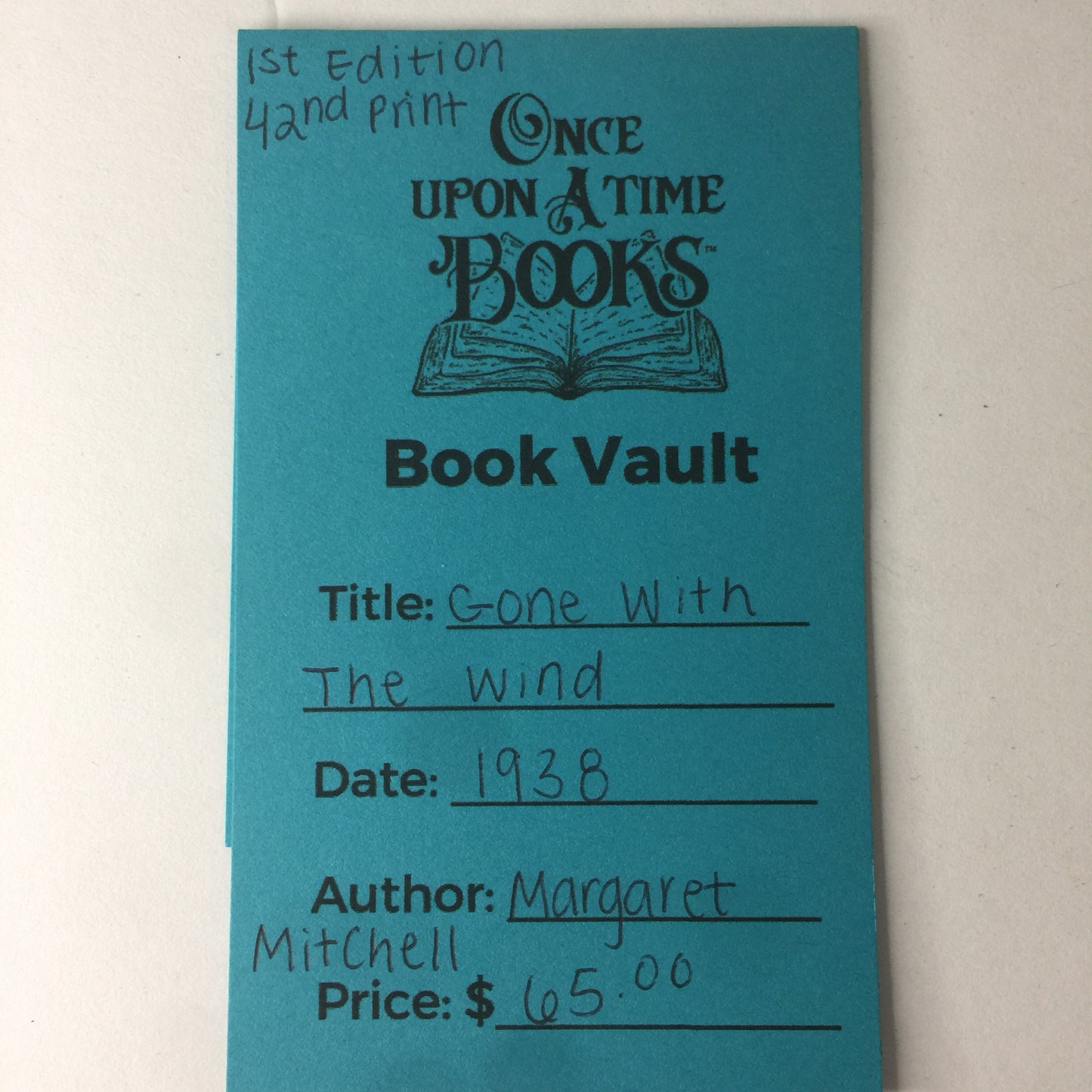 Gone With the Wind - Margaret Mitchell - 42nd Print - 1st Edition - 1938