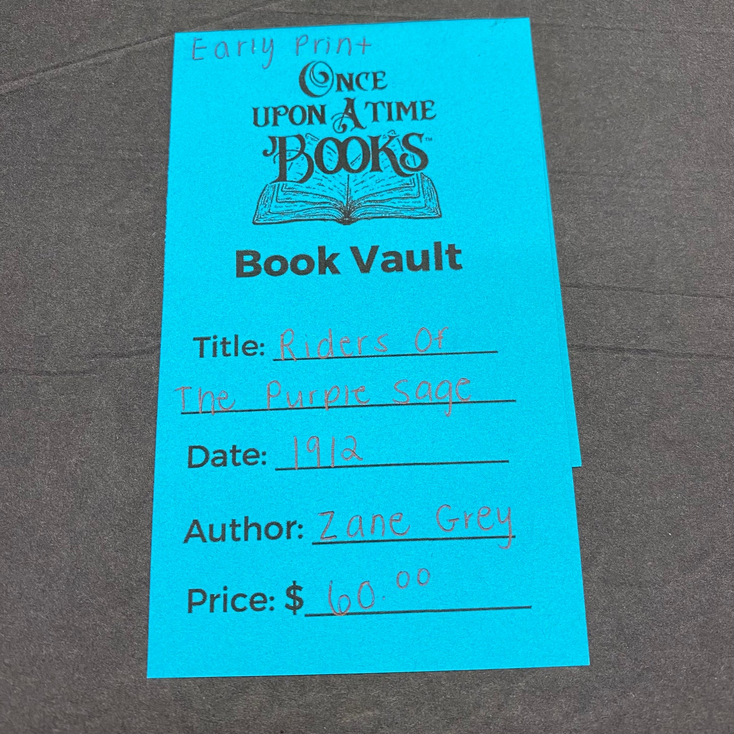 Riders of the Purple Sage - Zane Grey - Early Print - 1912