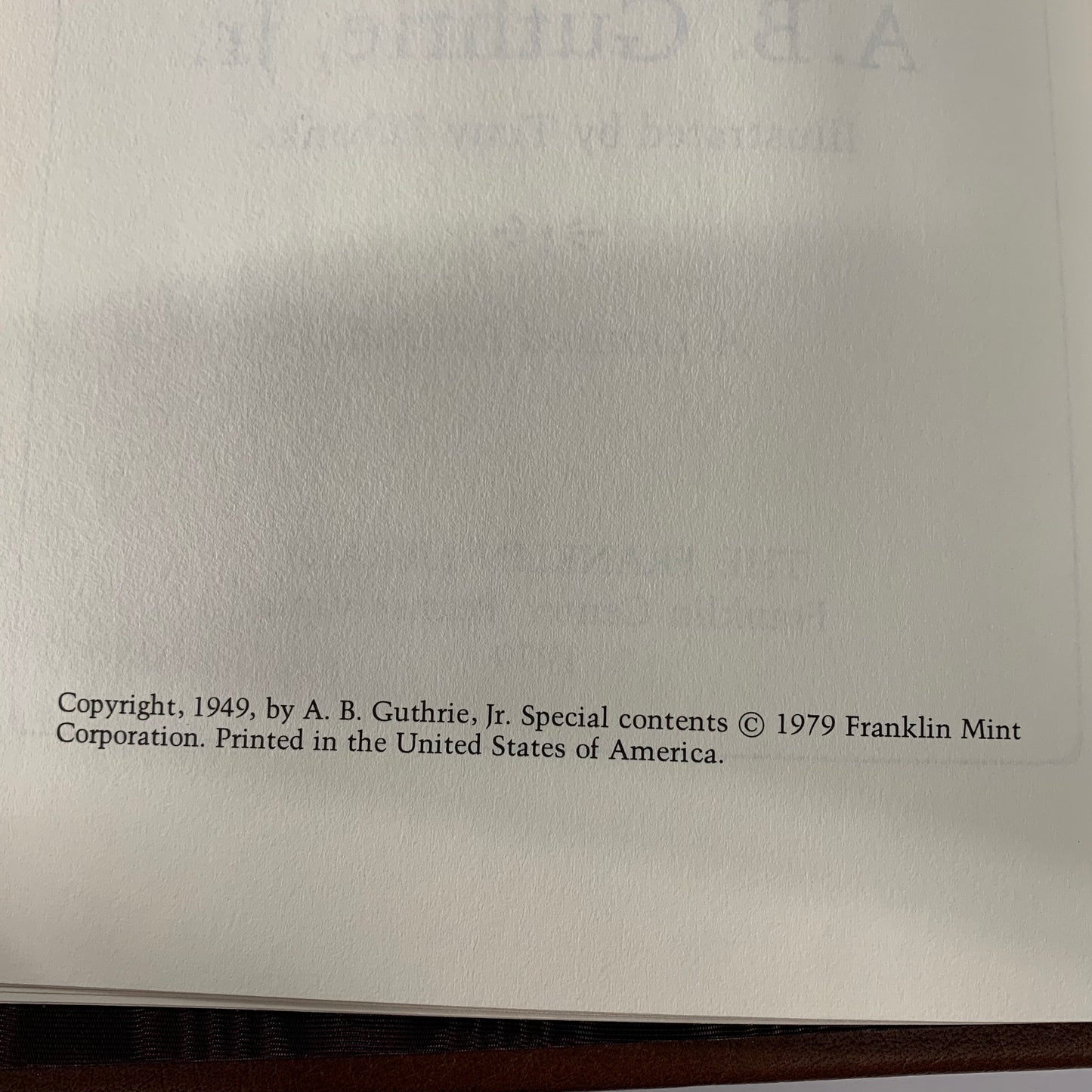 The Way West - A. B. Guthrie Jr. - Franklin Library - Limited Edition - 1979