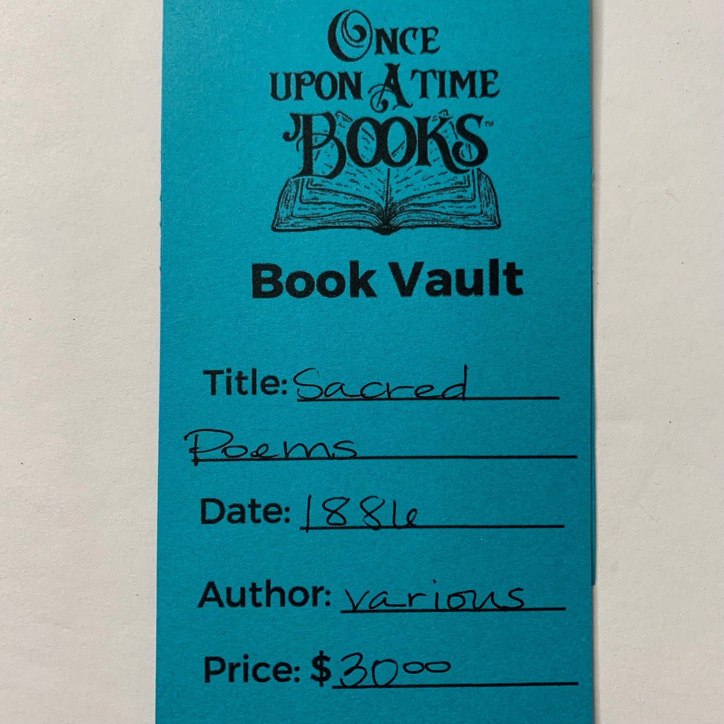 Sacred Poems - Various - 1886