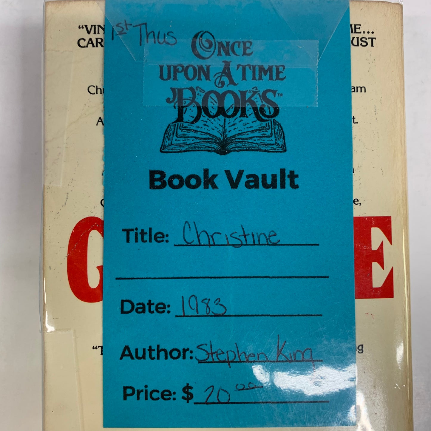 Christine - Stephen King - 1st Thus - 1983