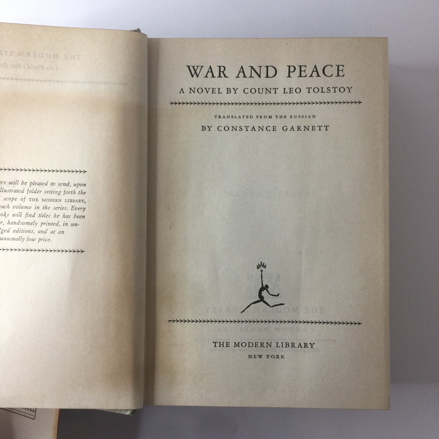 War and Peace - Leo Tolstoy - Modern Library