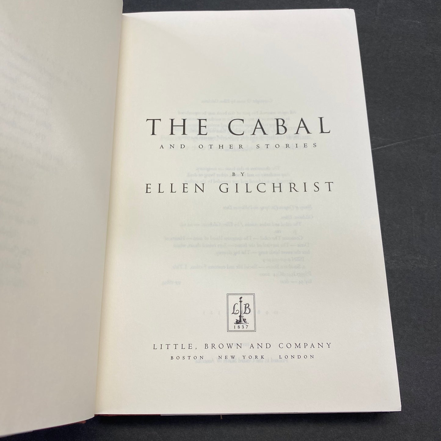 The Cabal and Other Stories - Ellen Gilchrist - 1st Edition - 2000