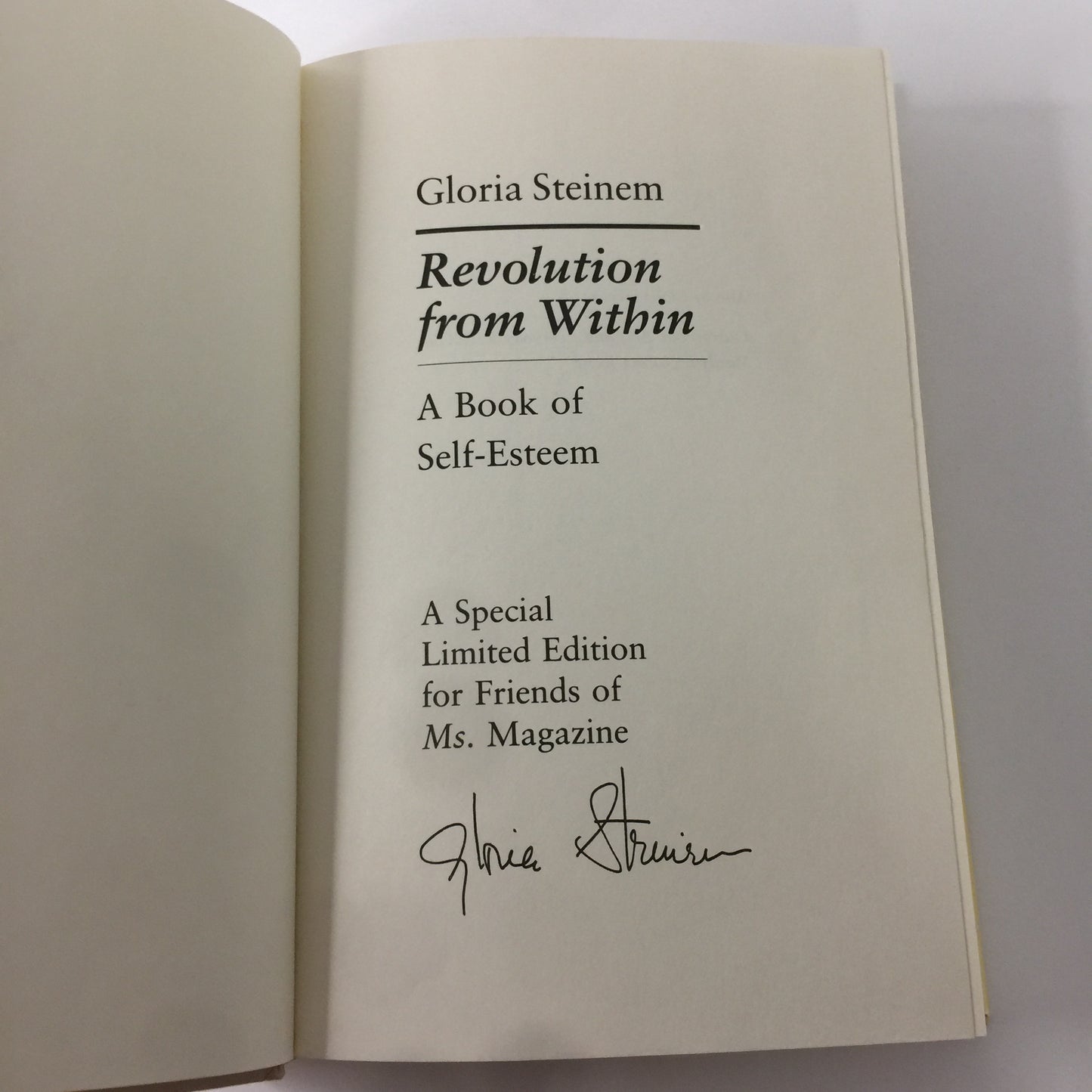 Revolution From Within - Gloria Steinem - Signed - 1992