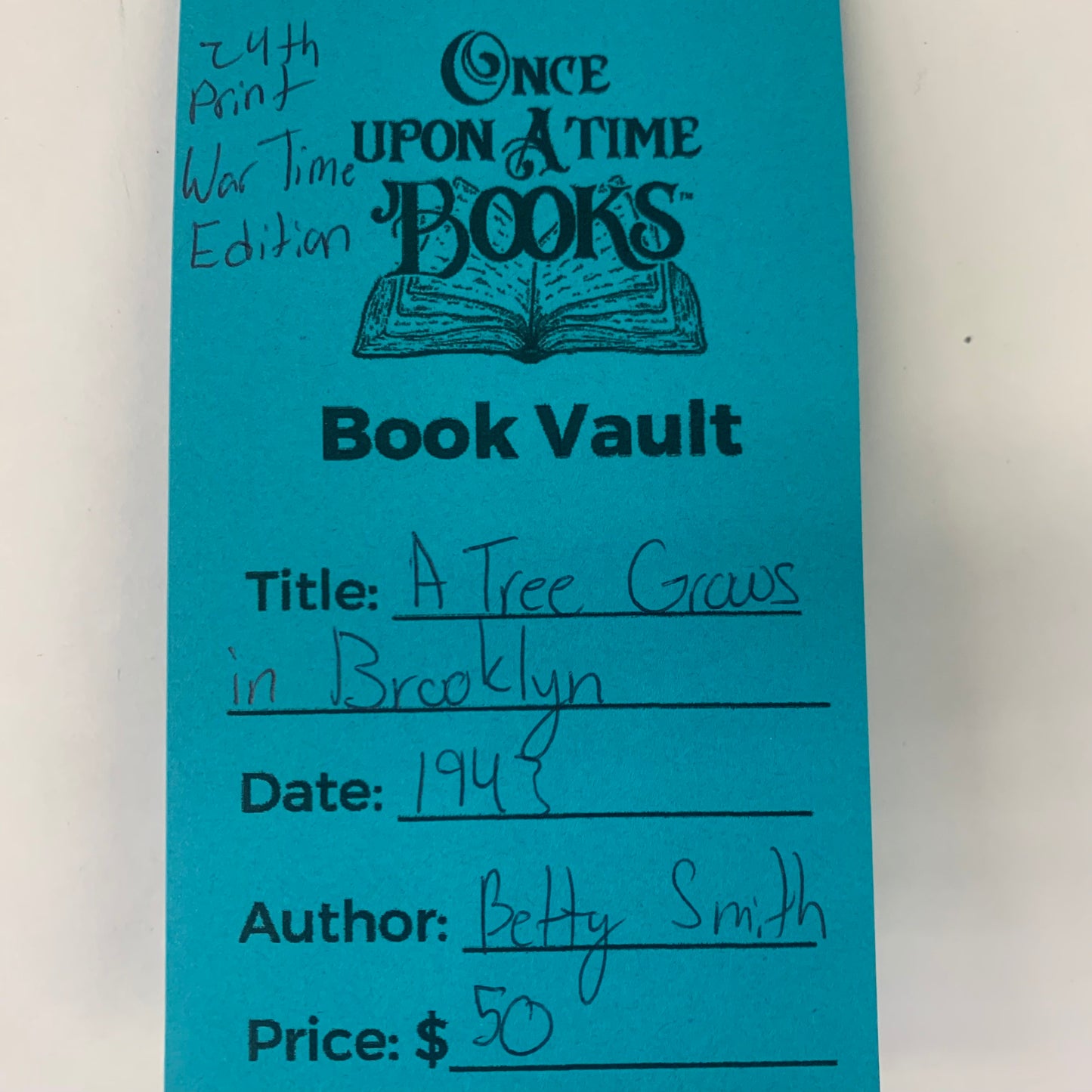 A Tree Grows in Brooklyn - Betty Smith - 24th Print - War Time Edition - 1943