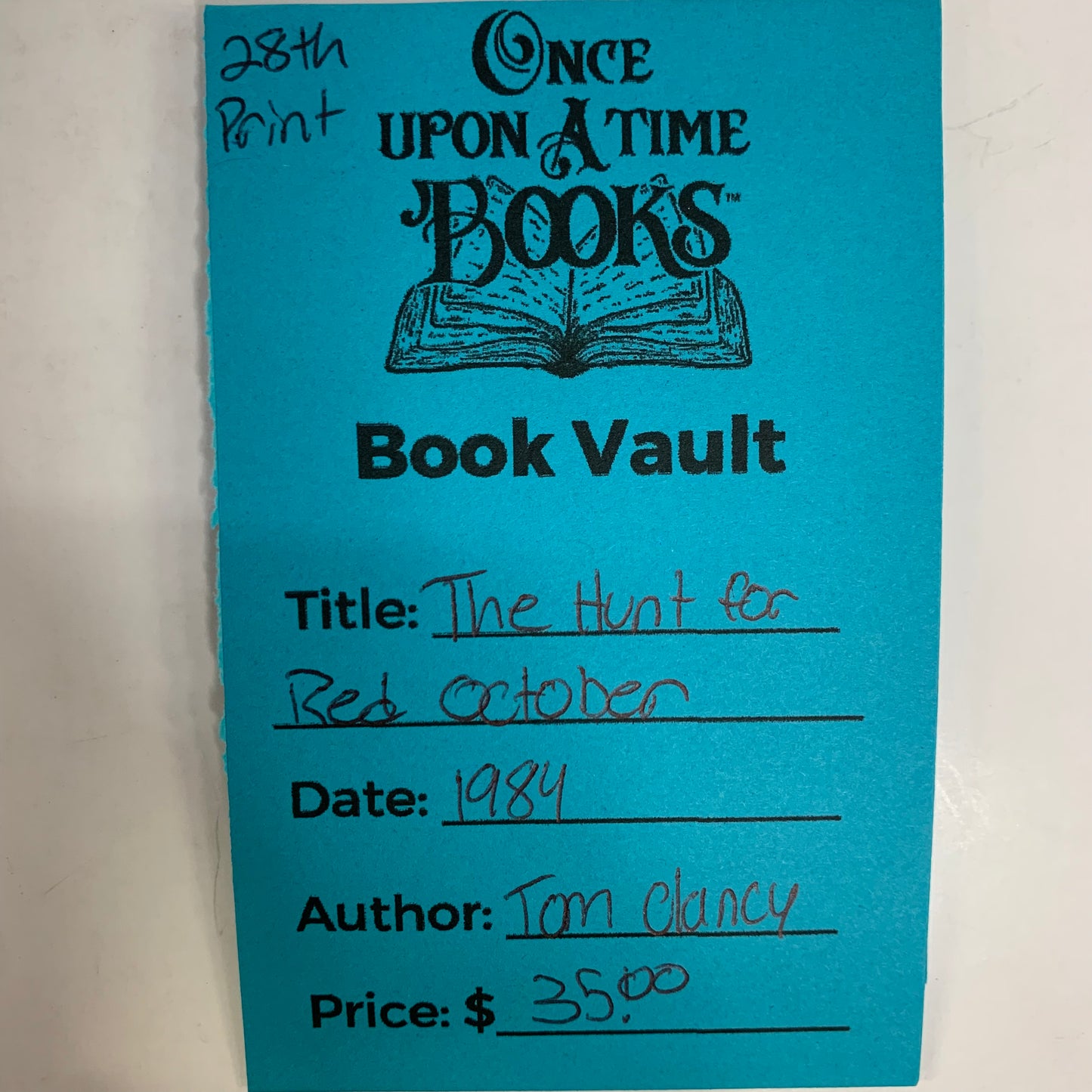 The Hunt For Red October - Tom Clancy - 28th Print - 1984