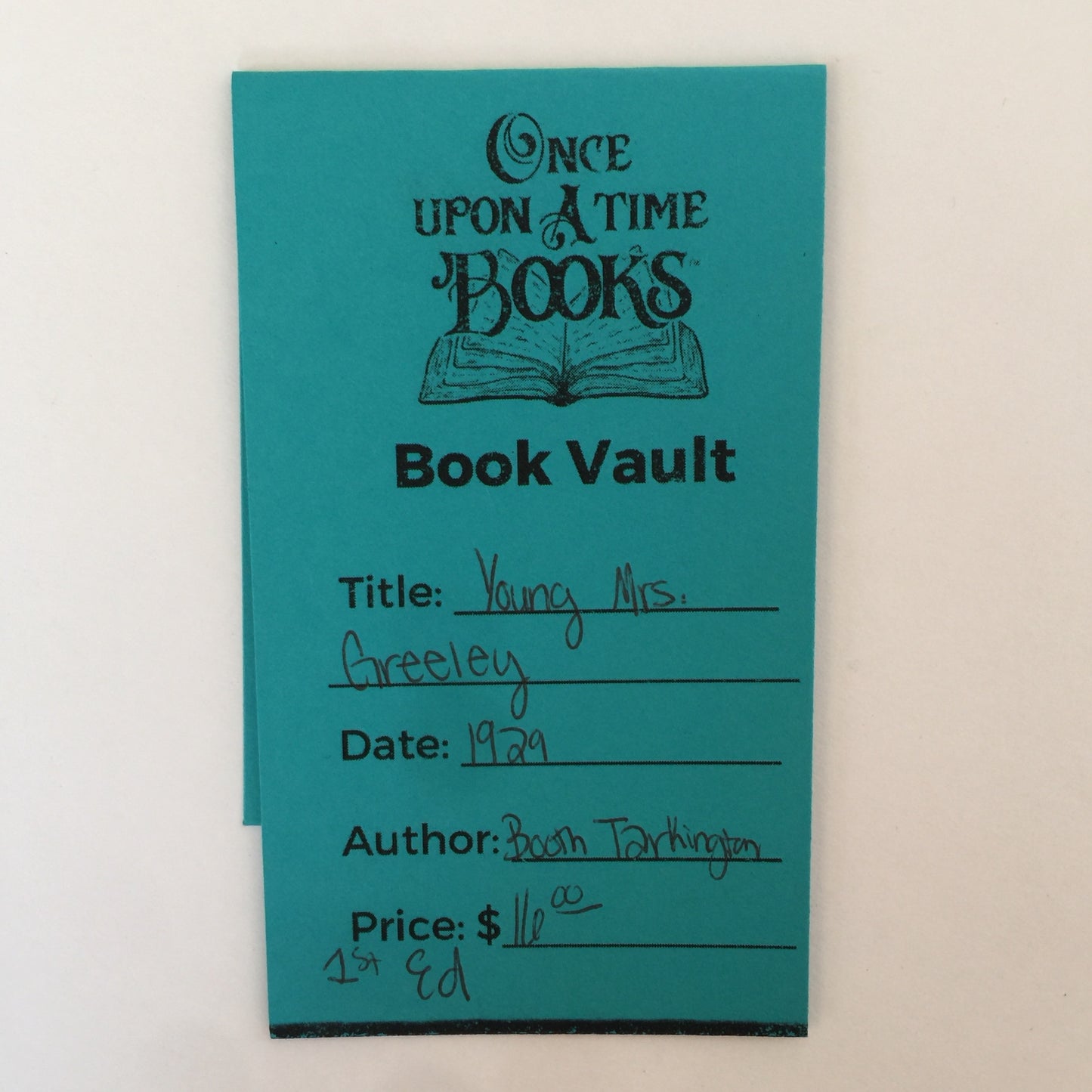 Young Mrs. Greeley - Booth Tarkington - 1st Edition - 1929