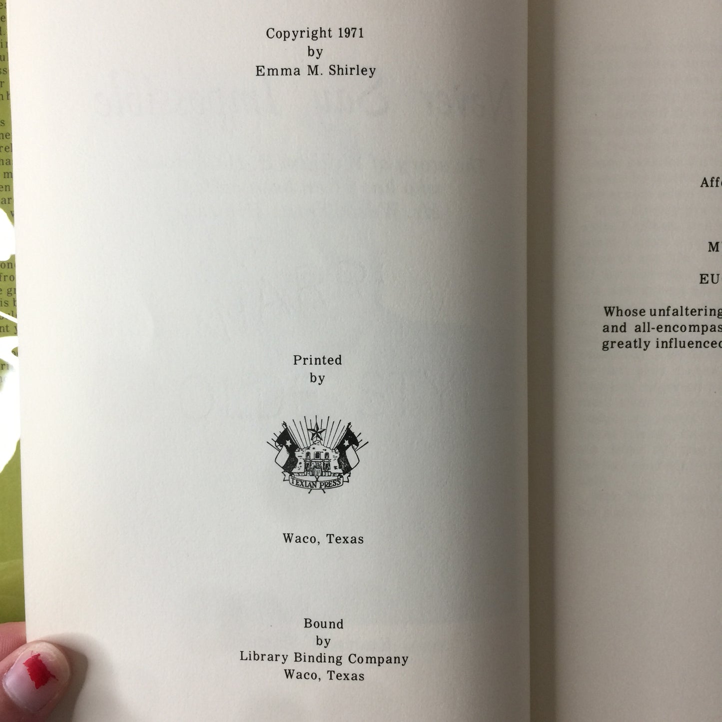 Never Say Impossible - Emma M. Shirley - Inscribed by Subject - 1971