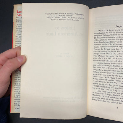 Letters to An American Lady - C. S. Lewis - 1st American Edition - 1967