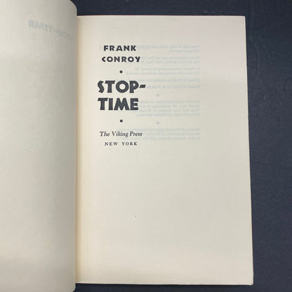 Stop-time - Frank Conroy - 1st Edition - 1967