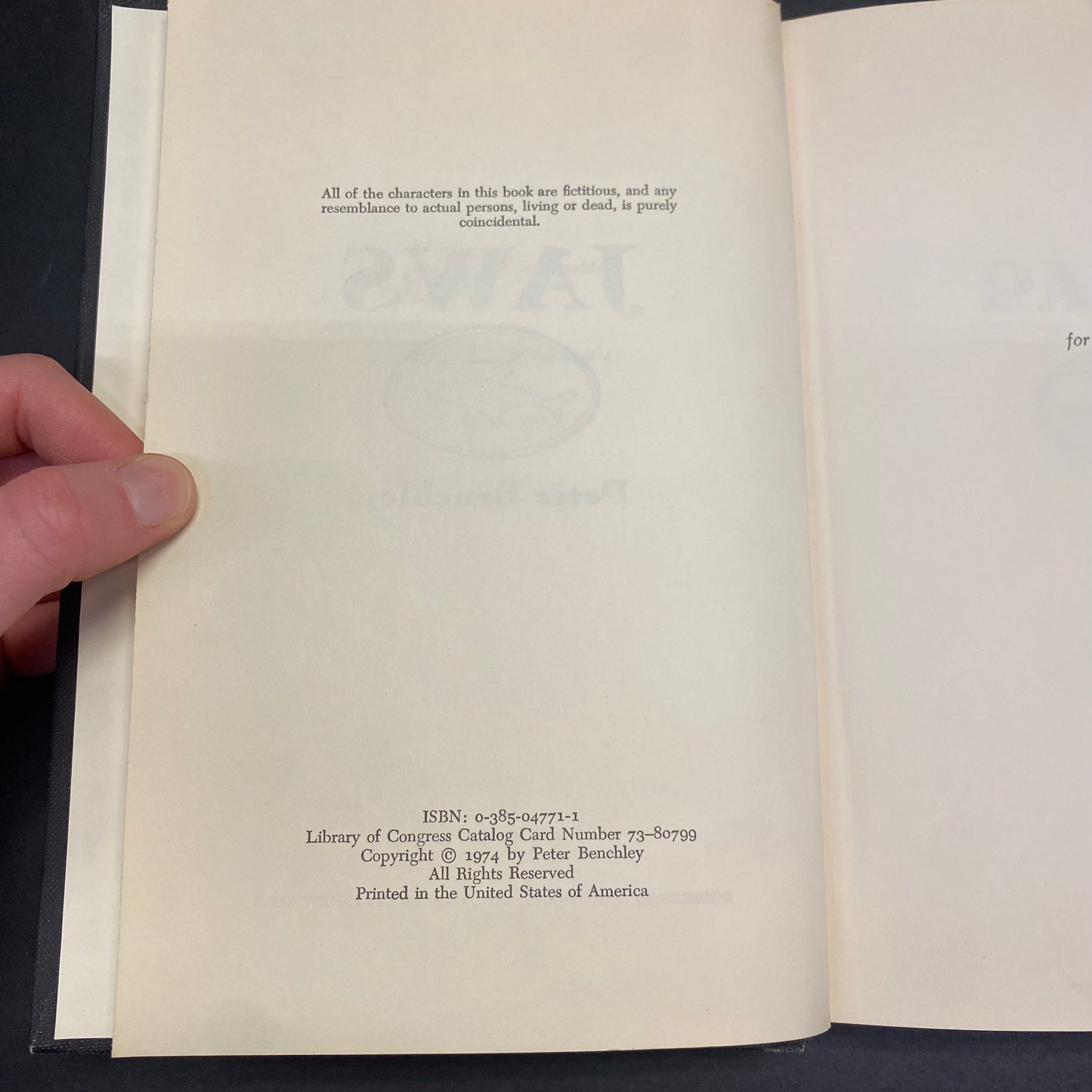 Jaws - Peter Benchley - Early Print - 1974