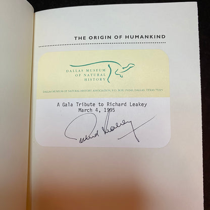 The Origin of Humankind - Richard Leakey - 1st American Edition - Signed- 1994