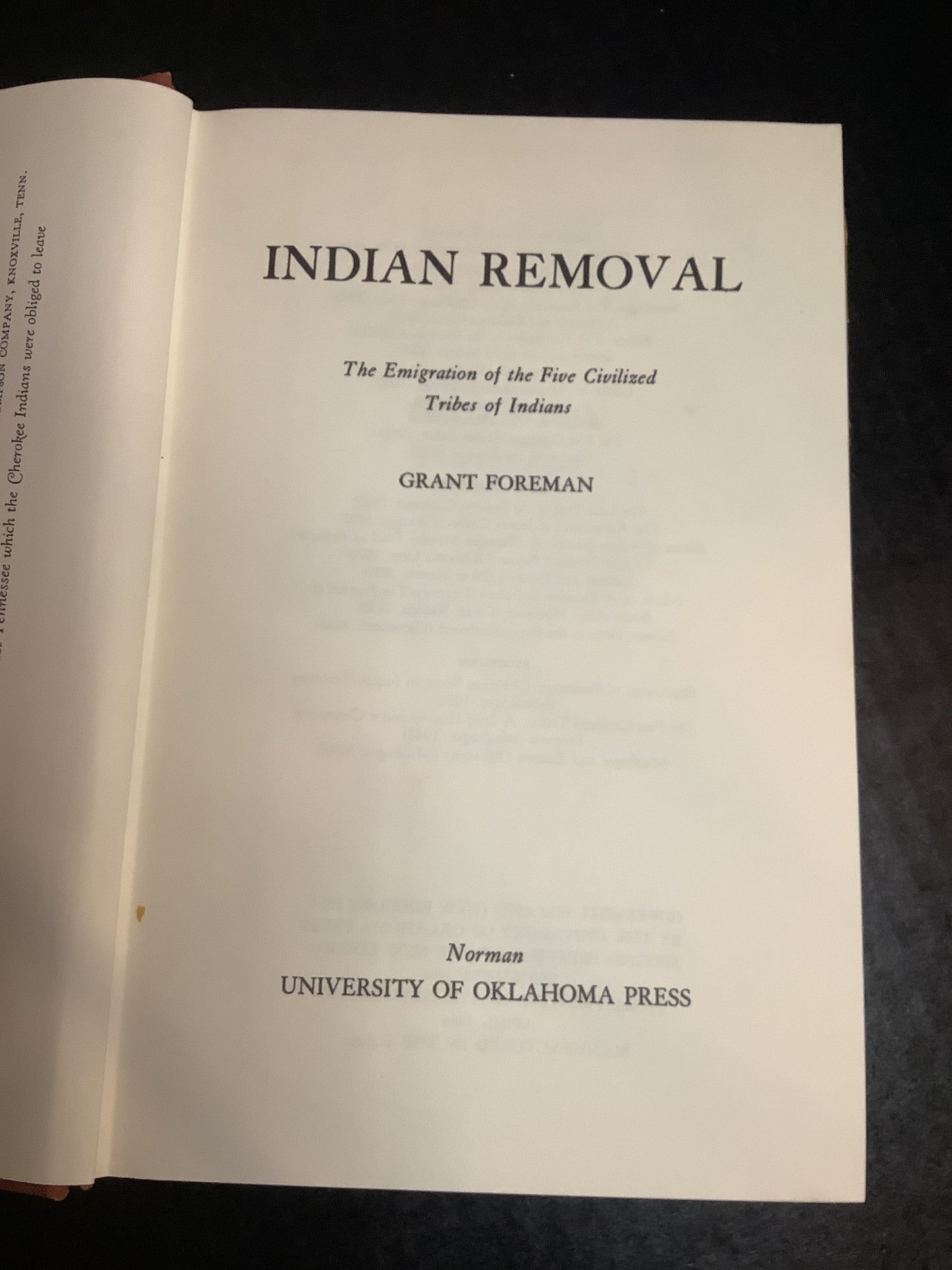 Indian Removal - Grant Foreman - 1966