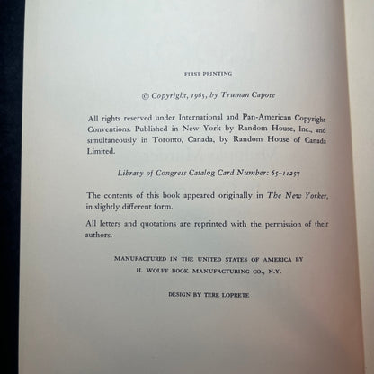 In Cold Blood - Truman Capote - First Edition - 1965