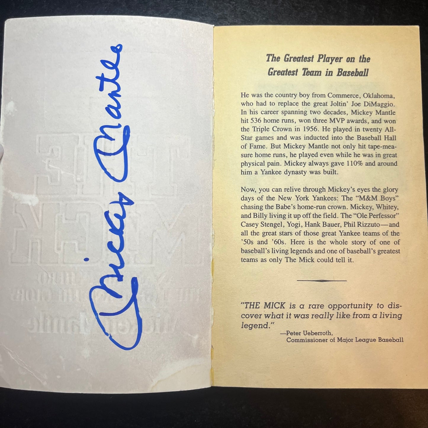 The Mick - Mickey Mantle - Signed - 1986