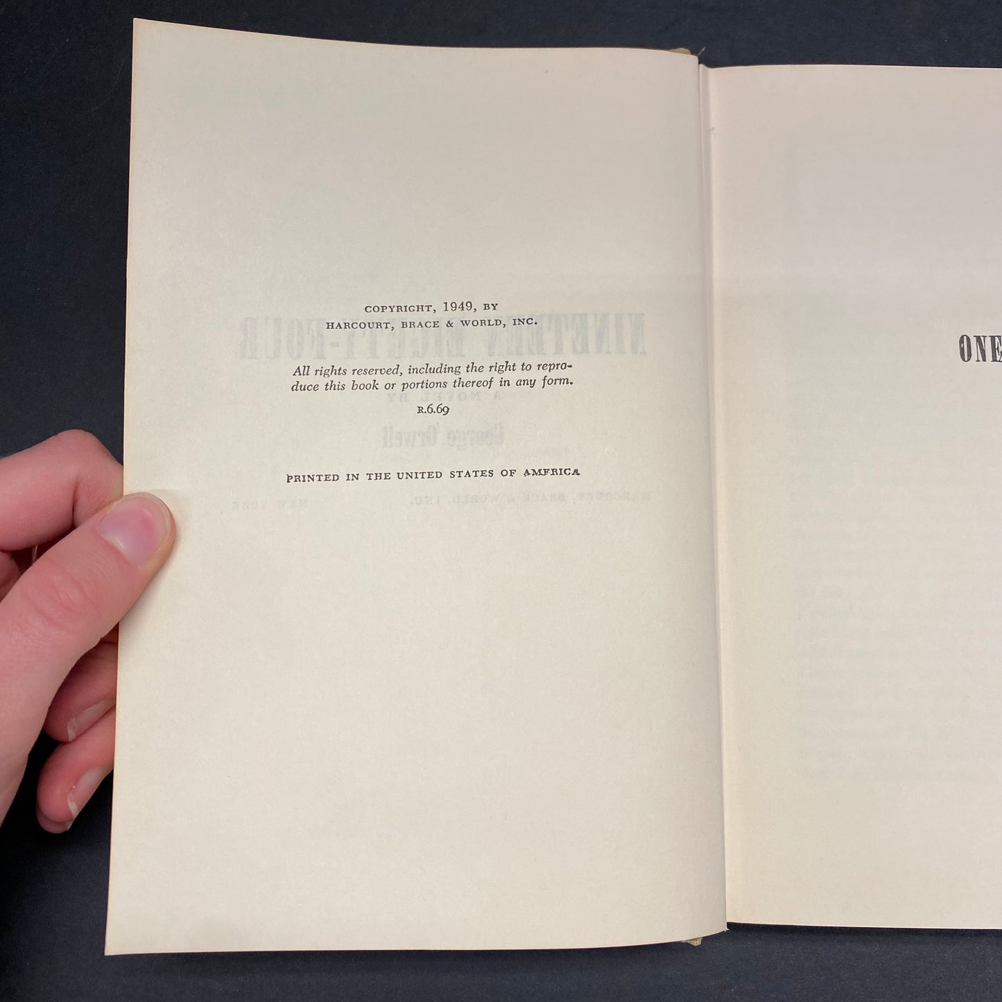 Nineteen Eighty-Four - George Orwell - Early Print - 1949