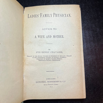 Ladies Family Physician - Pye H. Chanvasse - 1888