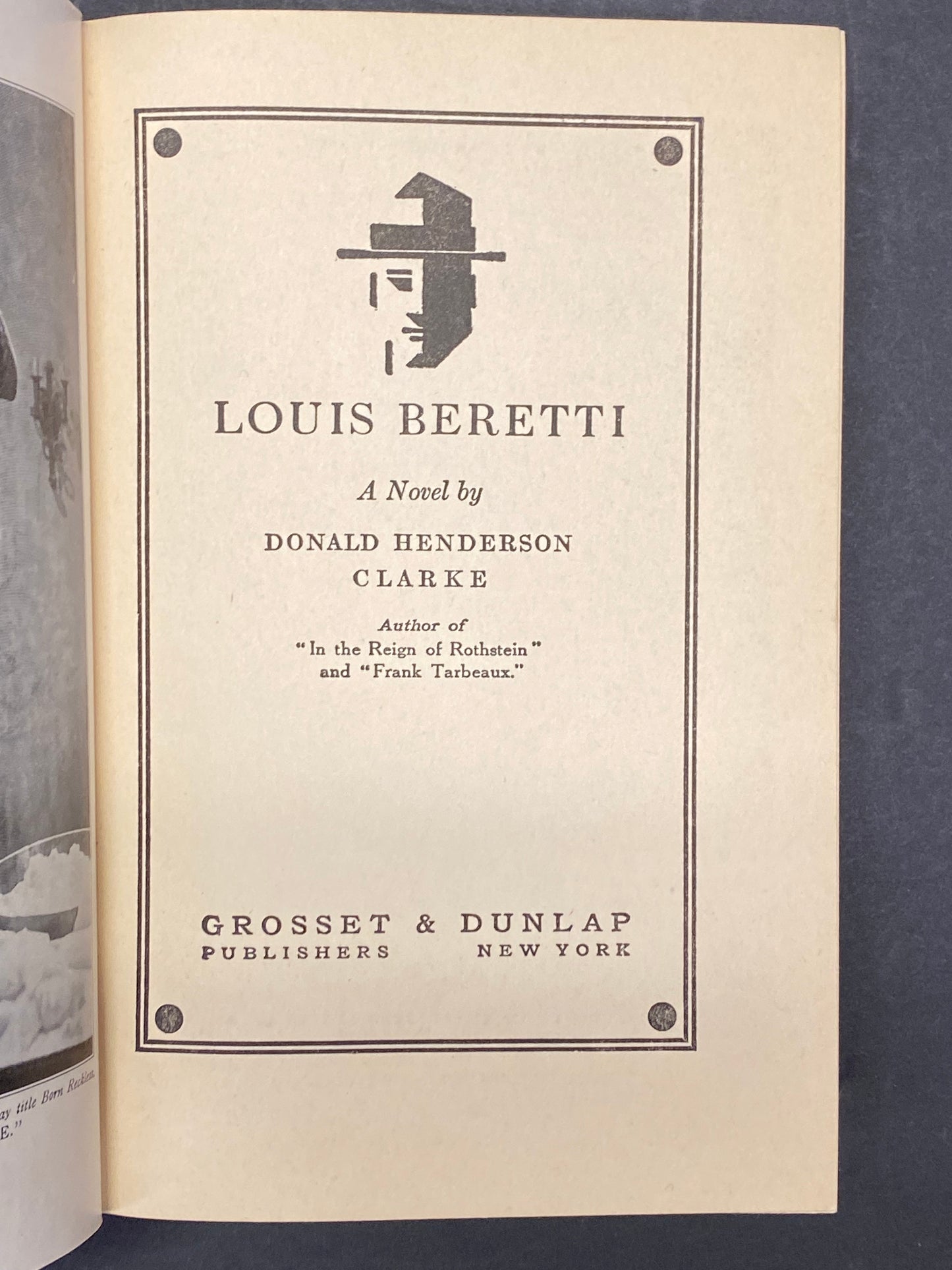 Louis Beretti - Donald Henderson Clarke - Photoplay Edition - 1929