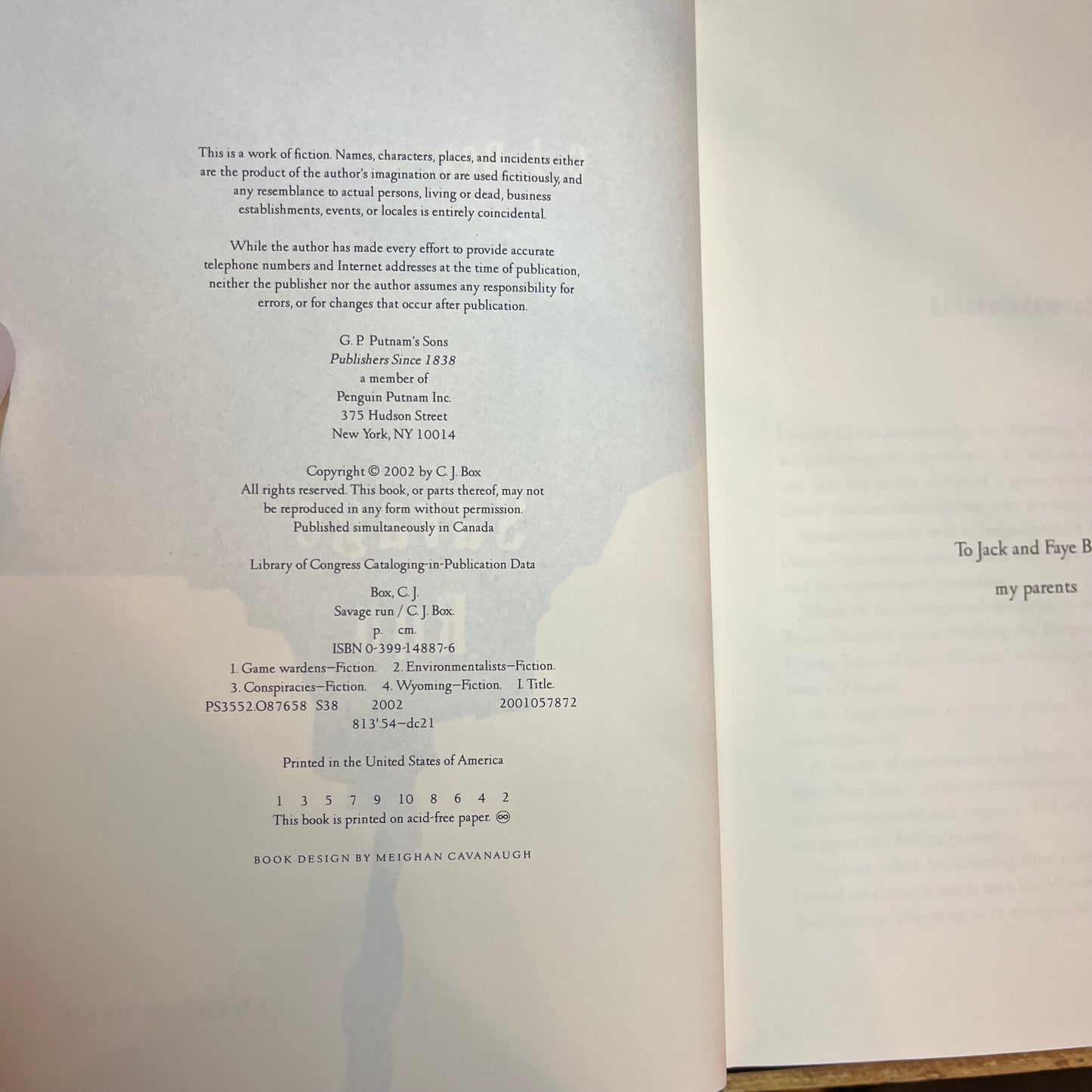 Savage Run - C. J. Box - 1st Edition - 2002