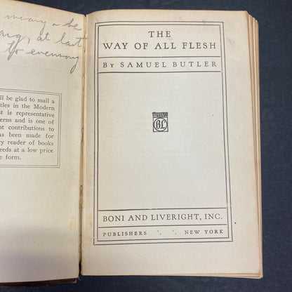 The Way of All Flesh - Samuel Butler - 1917