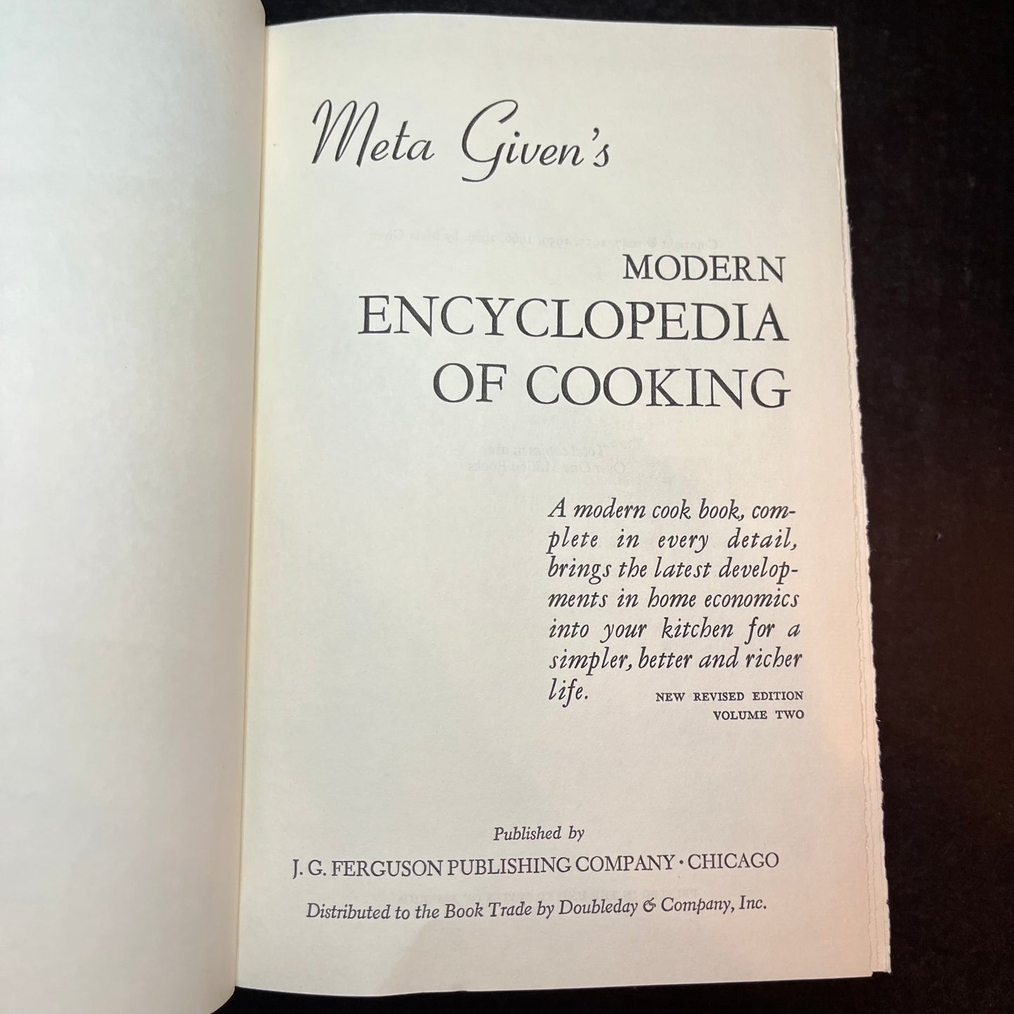 Modern Encyclopedia of Cooking - Meta Given - 2 Volumes - 1969