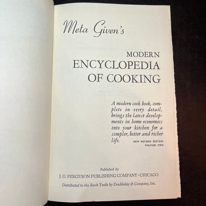 Modern Encyclopedia of Cooking - Meta Given - 2 Volumes - 1969