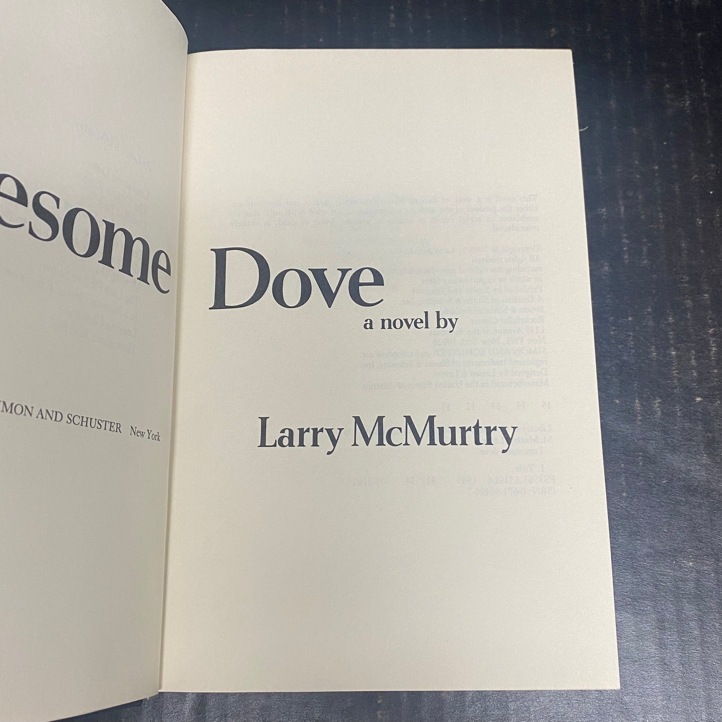 Lonesome Dove - Larry McMurtry - Eleventh Print - 1985