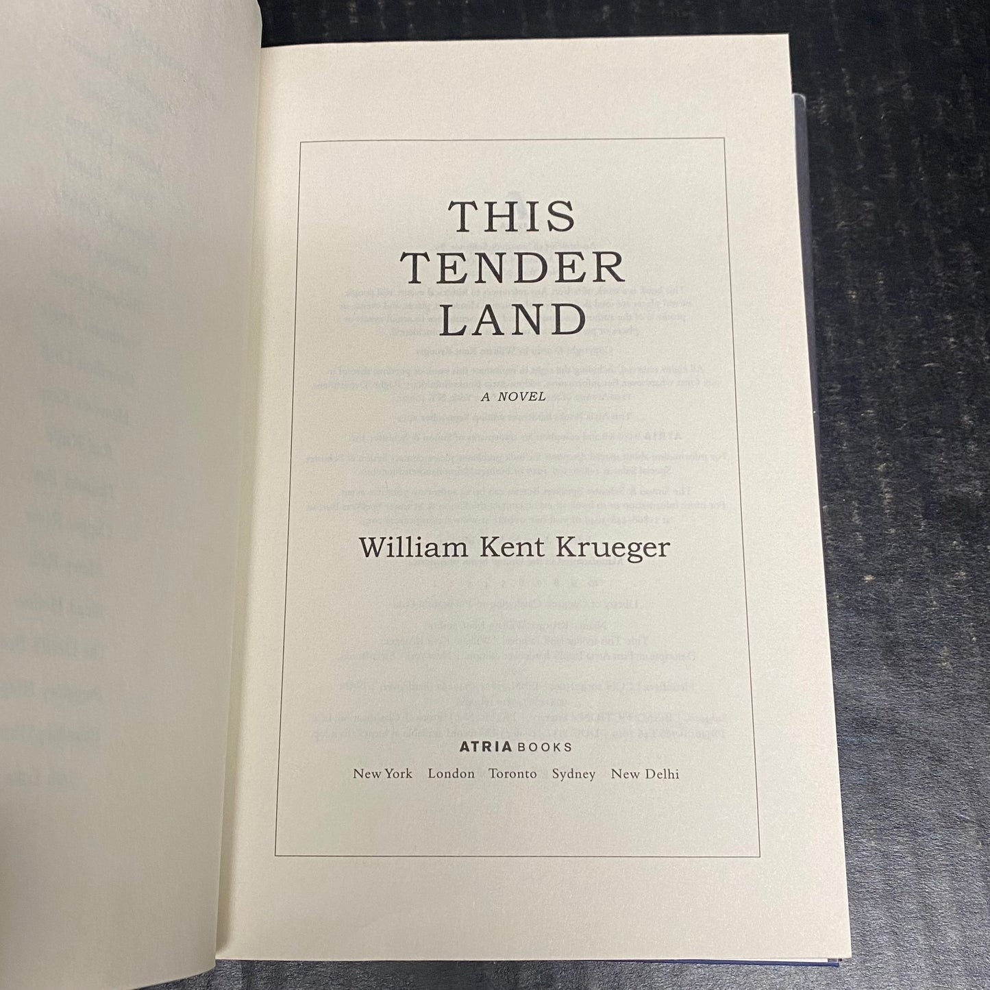 This Tender Land - William Kent Krueger - Signed by Author - First Edition - Barnes and Noble Exclusive Edition - 2019