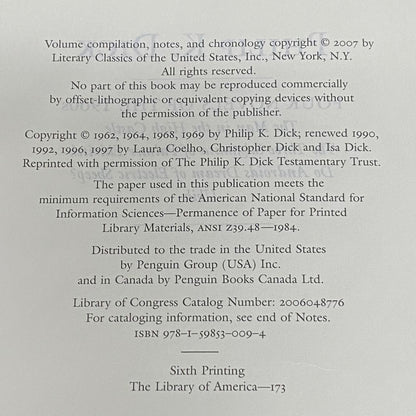 Four Novels of the 1960s - Philip K. Dick - Sixth Printing - 2007