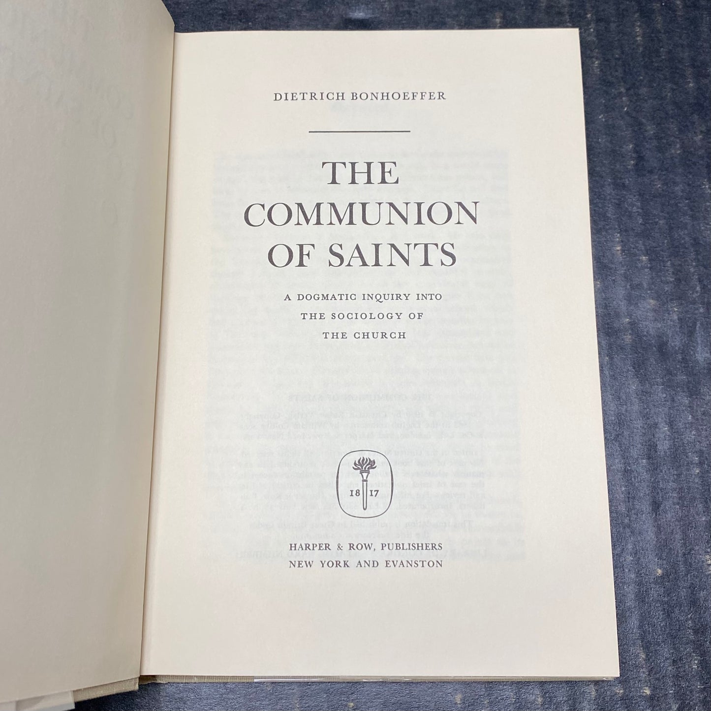 The Communion of Saints - Dietrich Bonhoeffer - Early Print - 1963