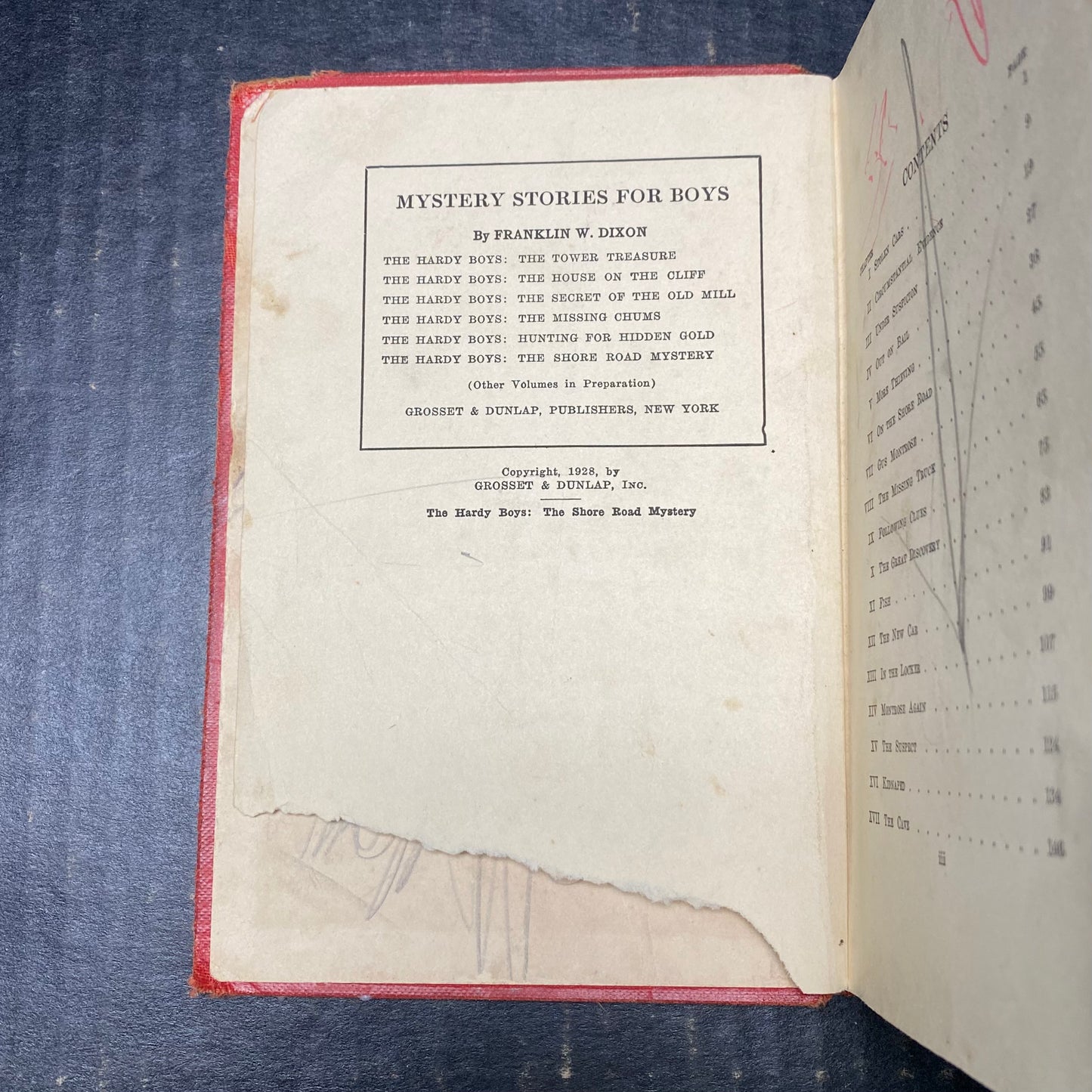 The Shore Road Mystery - Franklin W. Dixon - First Edition - Fourth Print - 1930