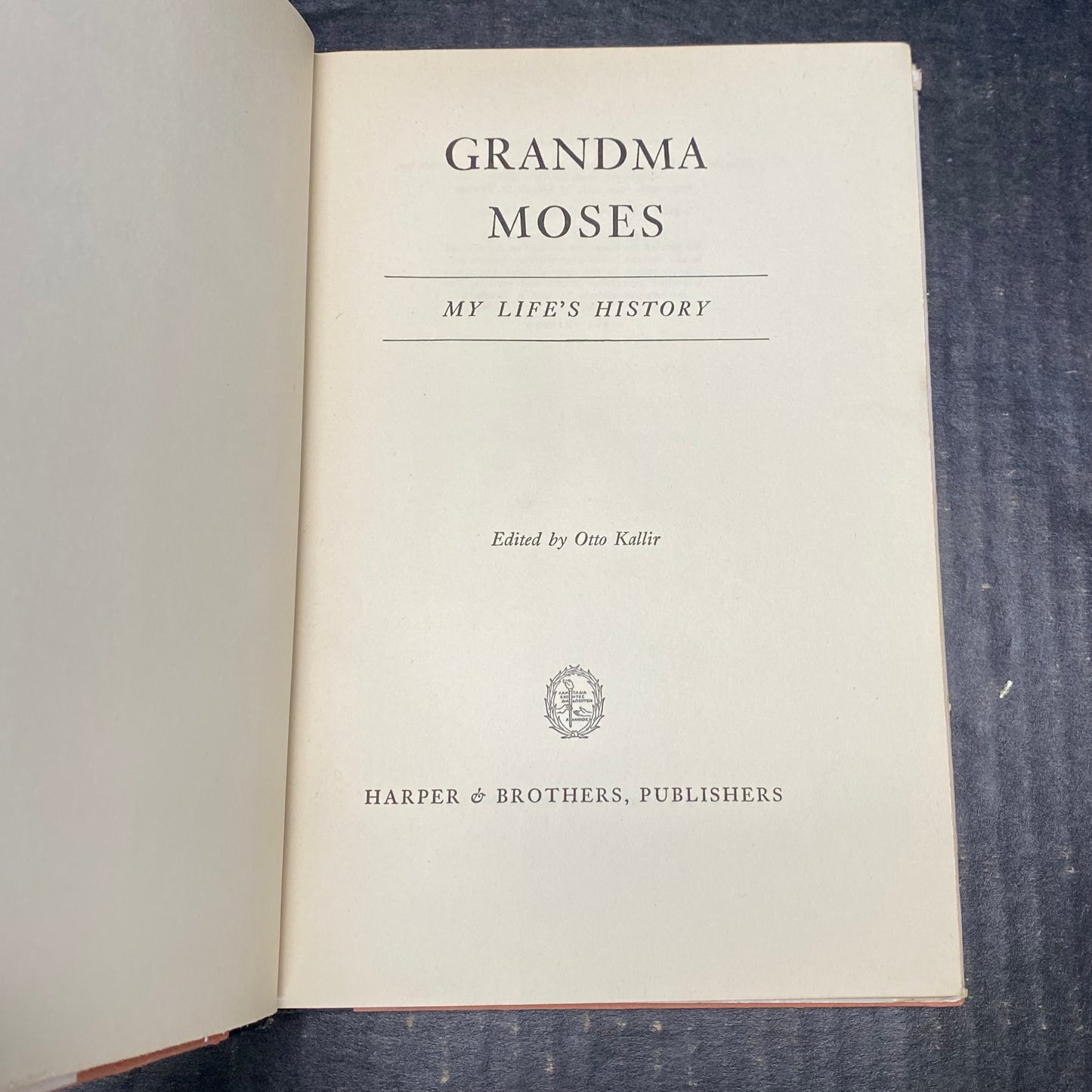 My Life's History - Grandma Moses - Signed by Author - First Edition - 1952